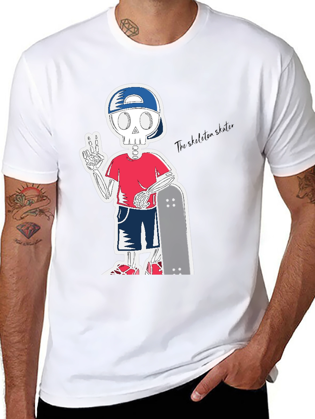 Skeleton Skater T-Shirt - Cool Graphic Tee