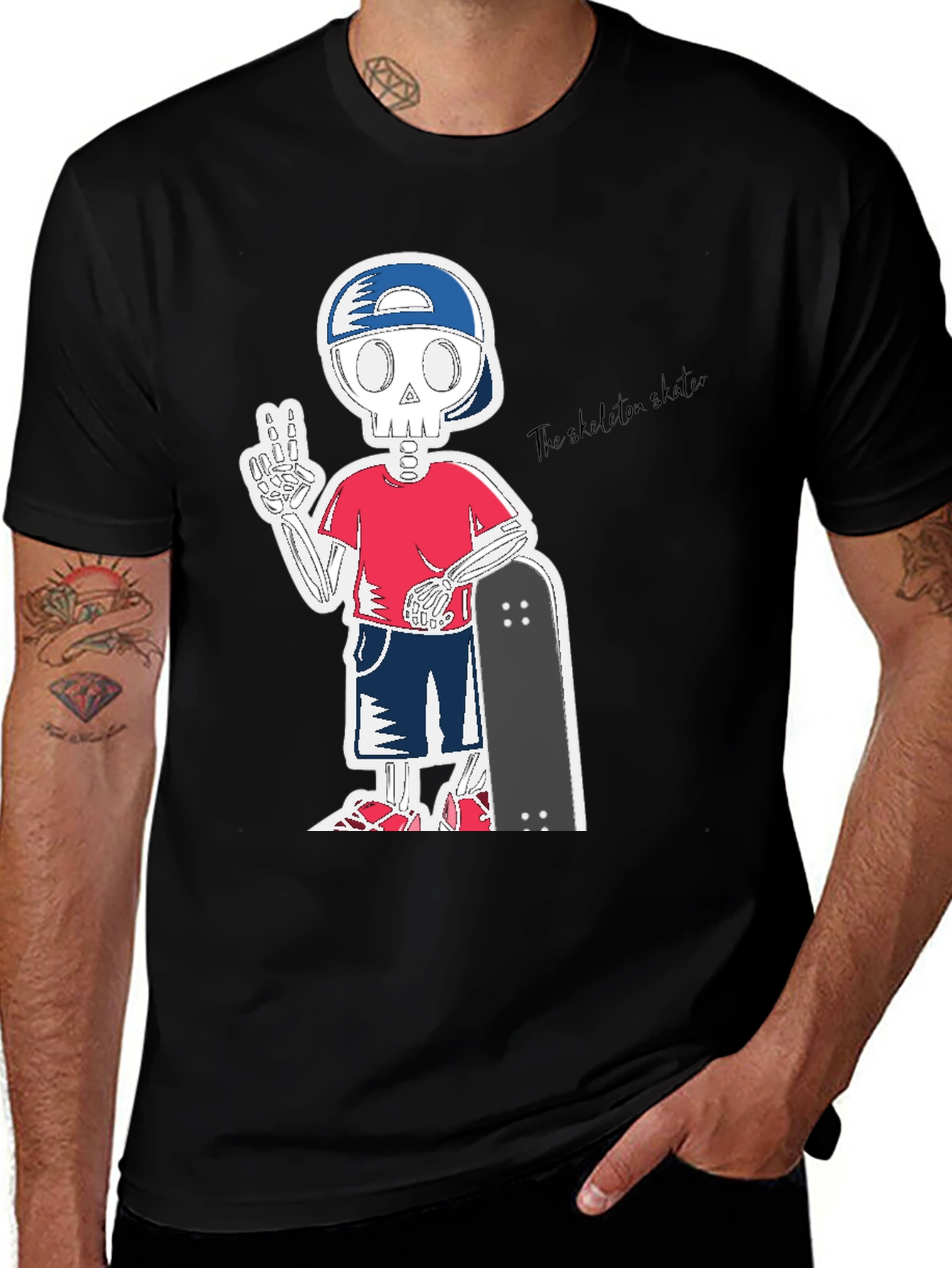 Skeleton Skater T-Shirt - Cool Graphic Tee