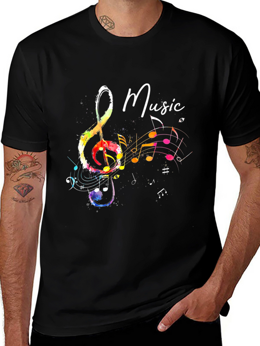 Music Note T-Shirt - Colorful Treble Clef Design