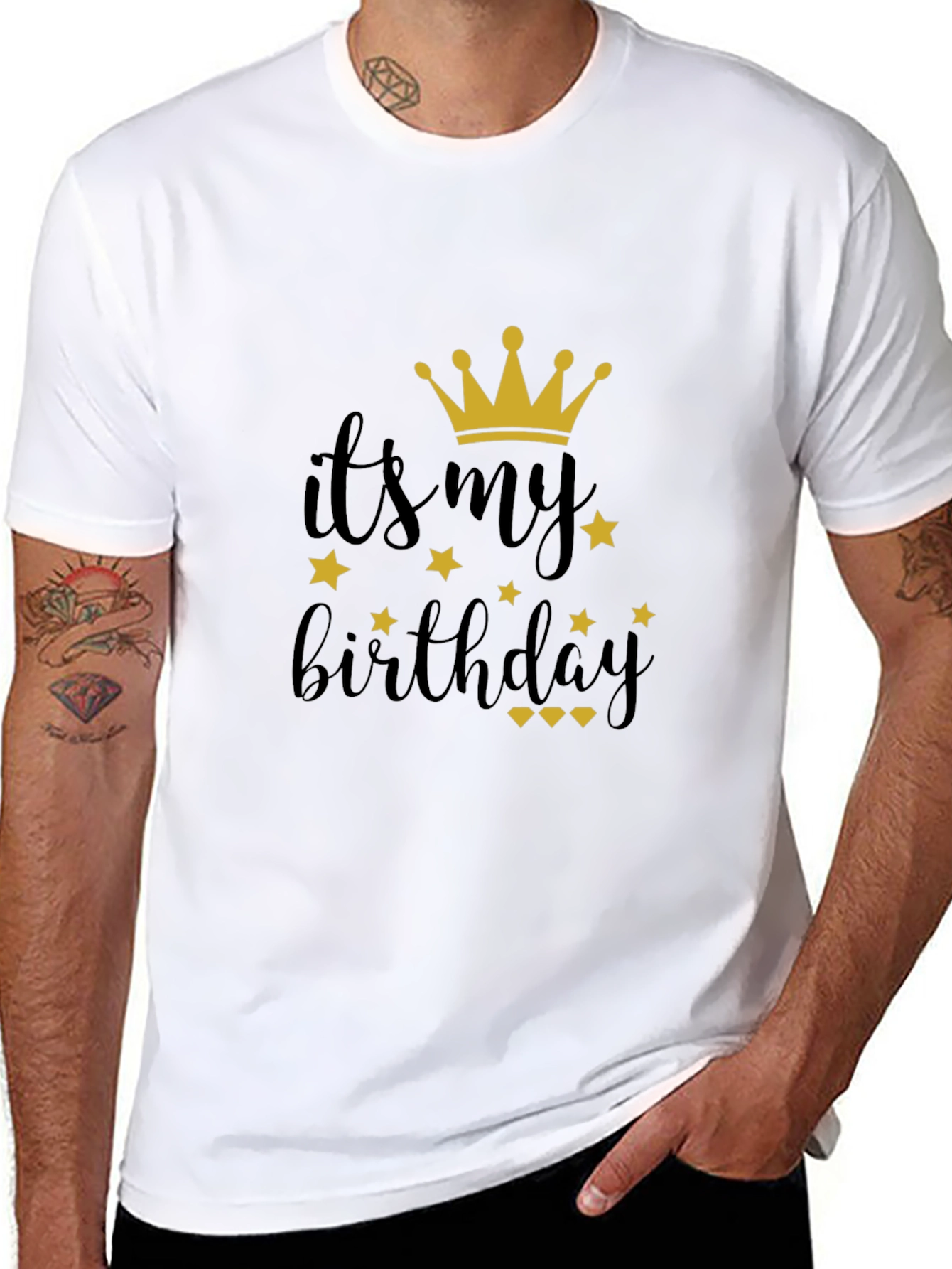 Its My Birthday Black T-Shirt with Crown