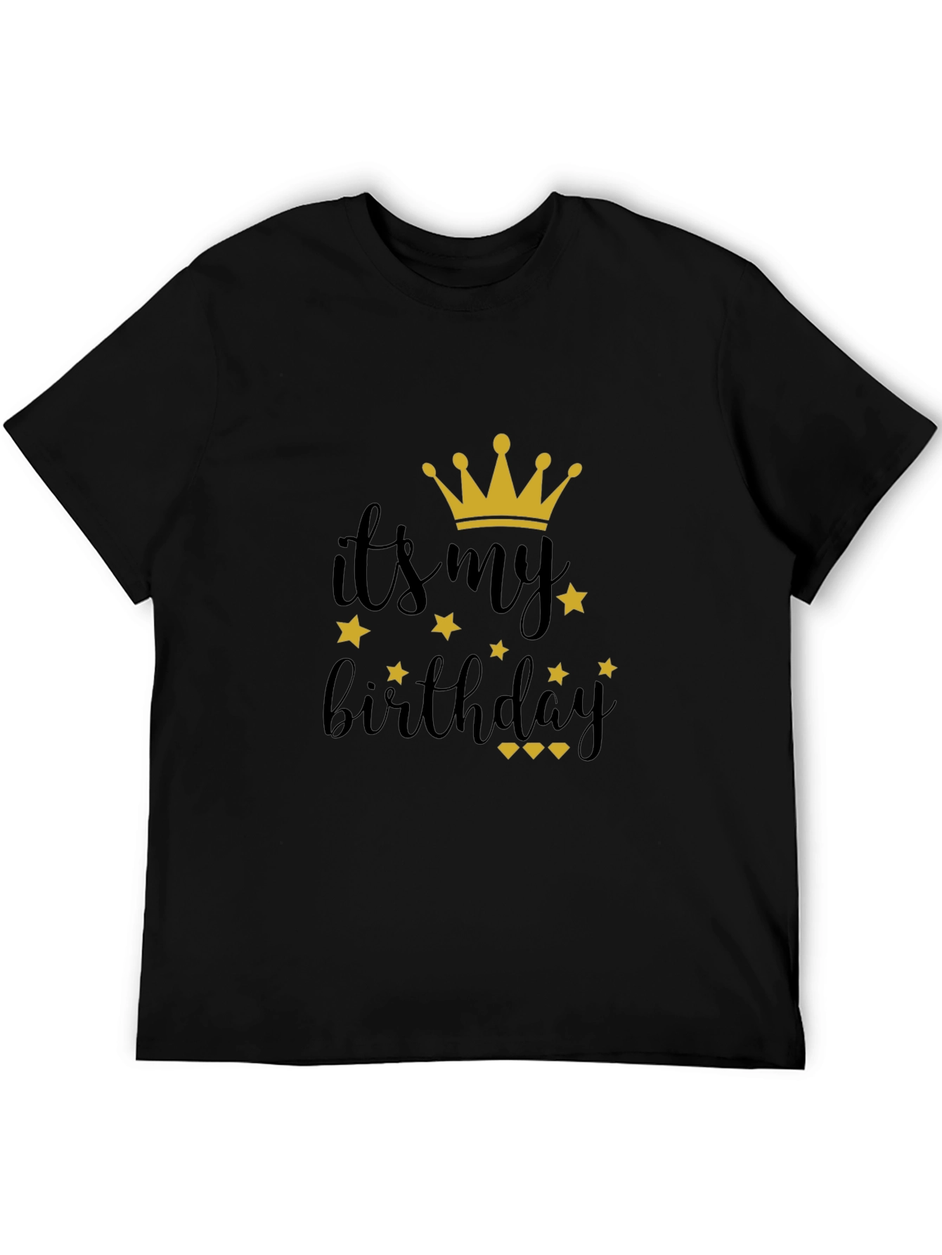 Its My Birthday Black T-Shirt with Crown