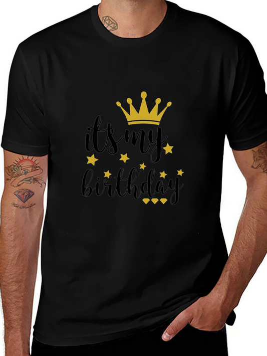 Its My Birthday Black T-Shirt with Crown