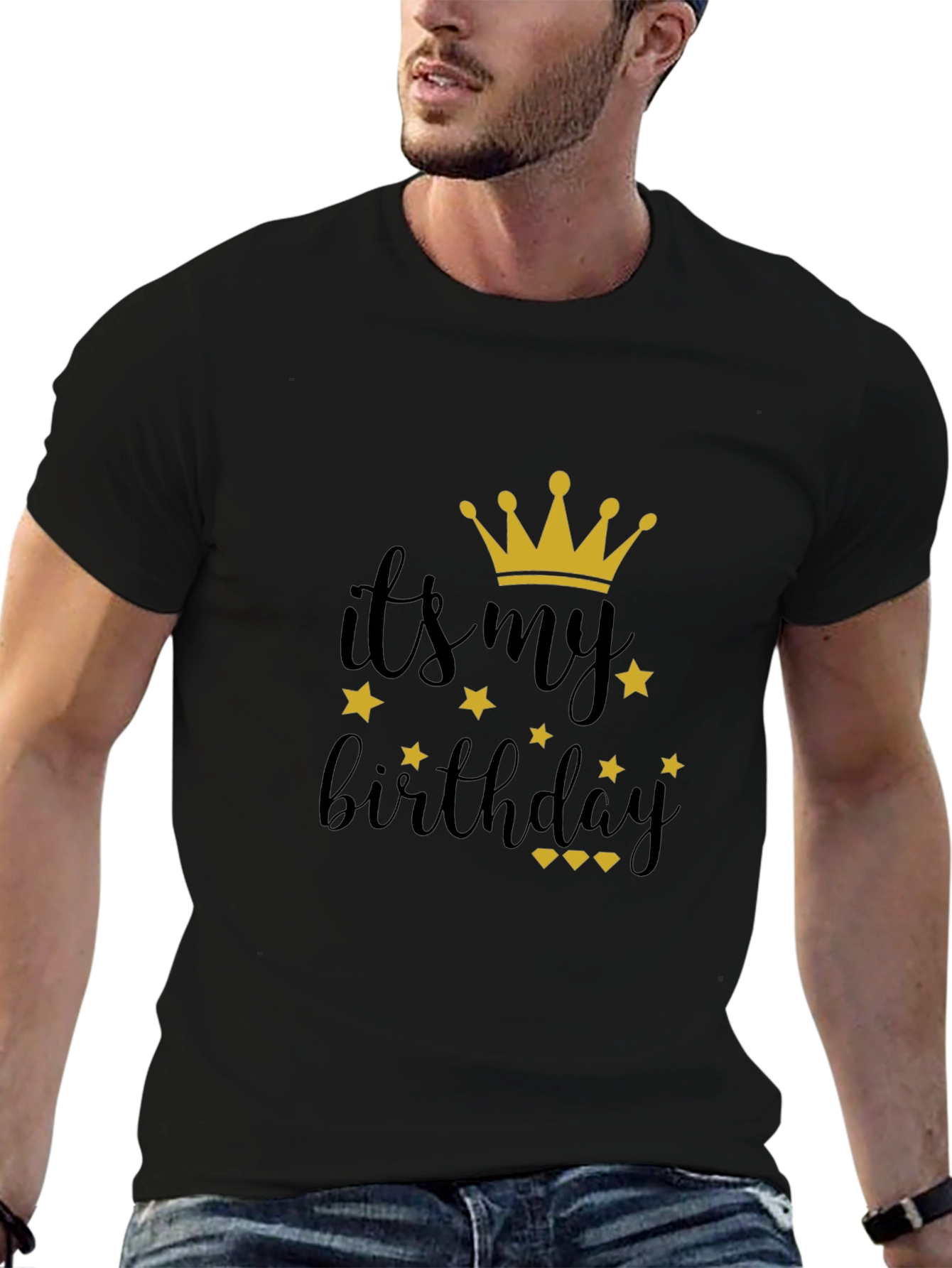 Its My Birthday Black T-Shirt with Crown