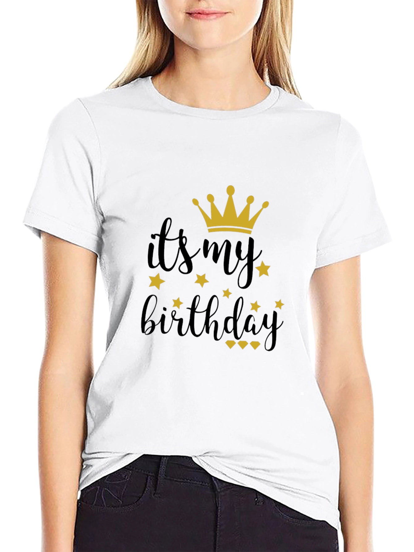 Its My Birthday Black T-Shirt with Crown