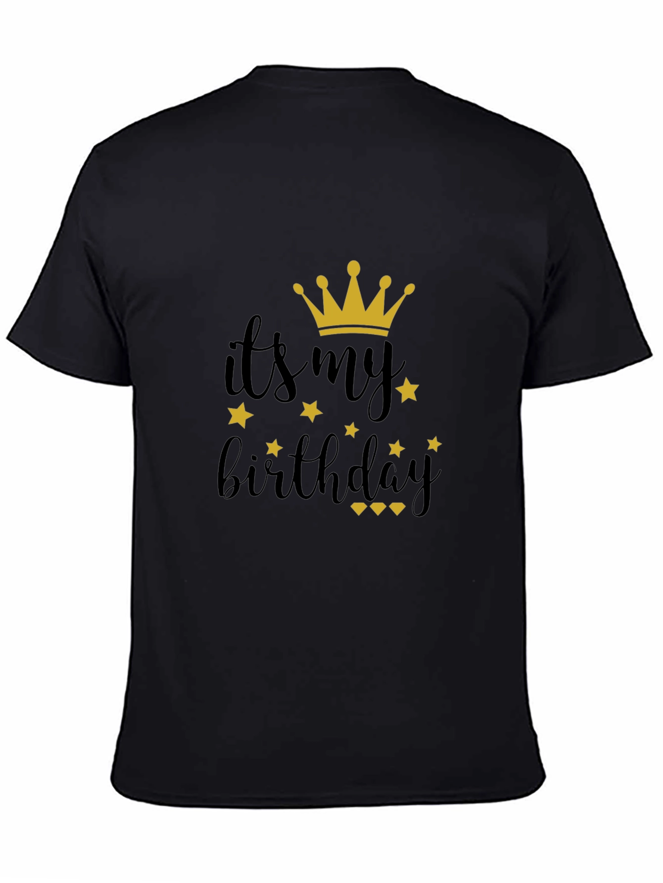 Its My Birthday Black T-Shirt with Crown