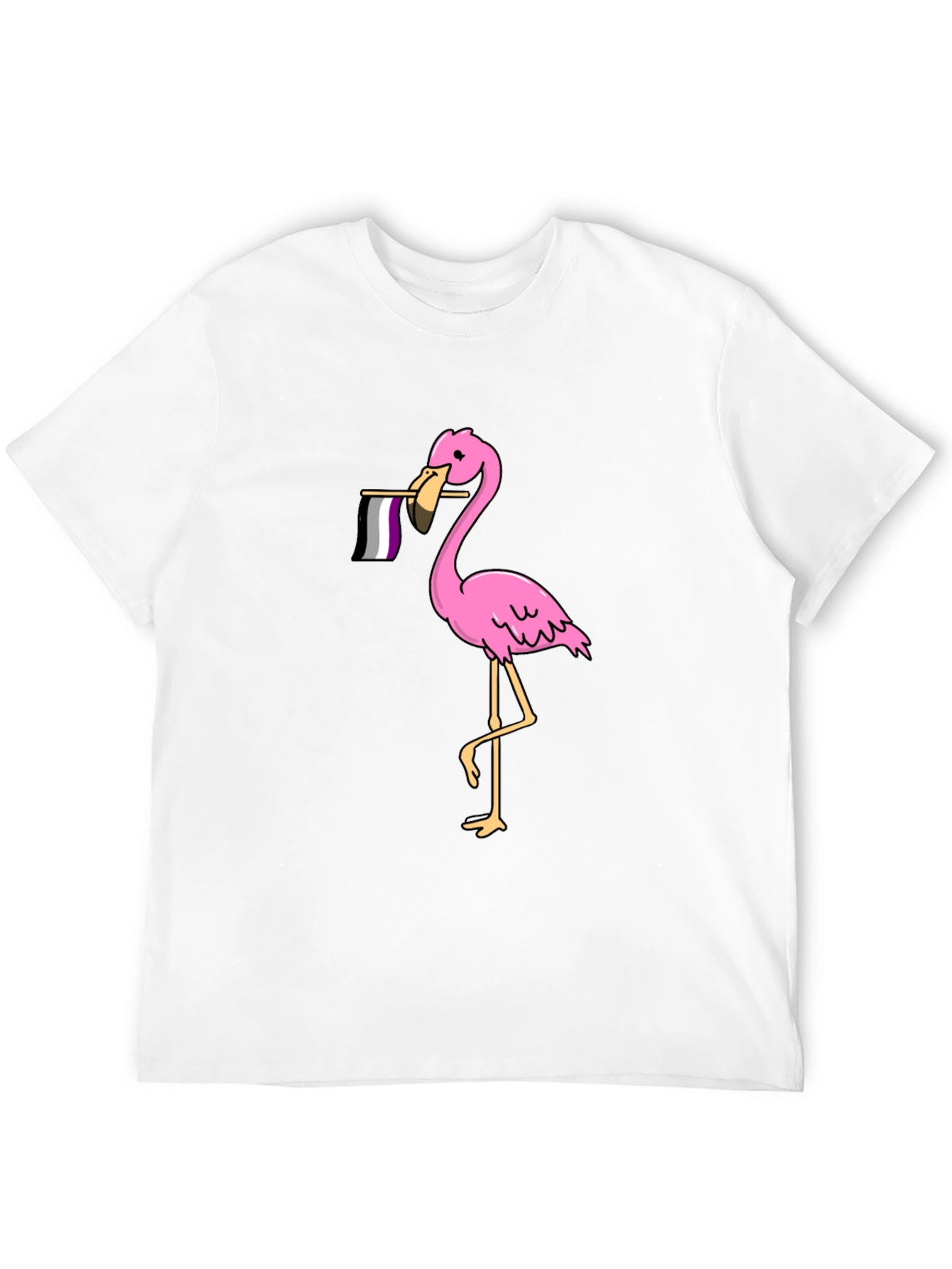 Flamingo Asexual Pride T-Shirt - Black