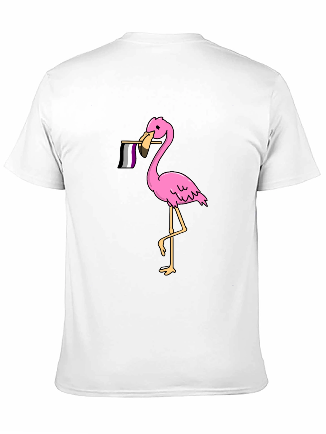 Flamingo Asexual Pride T-Shirt - Black