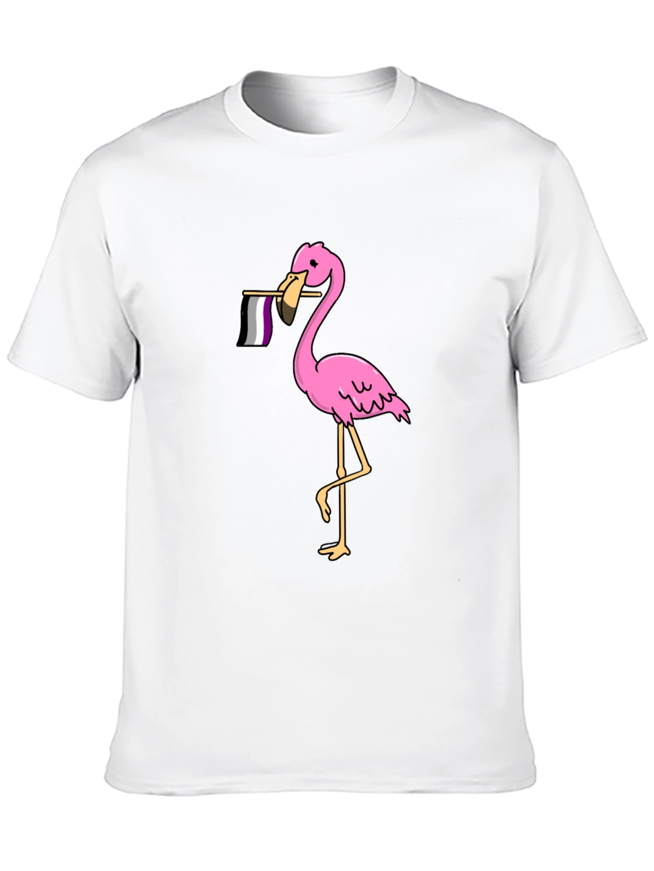 Flamingo Asexual Pride T-Shirt - Black