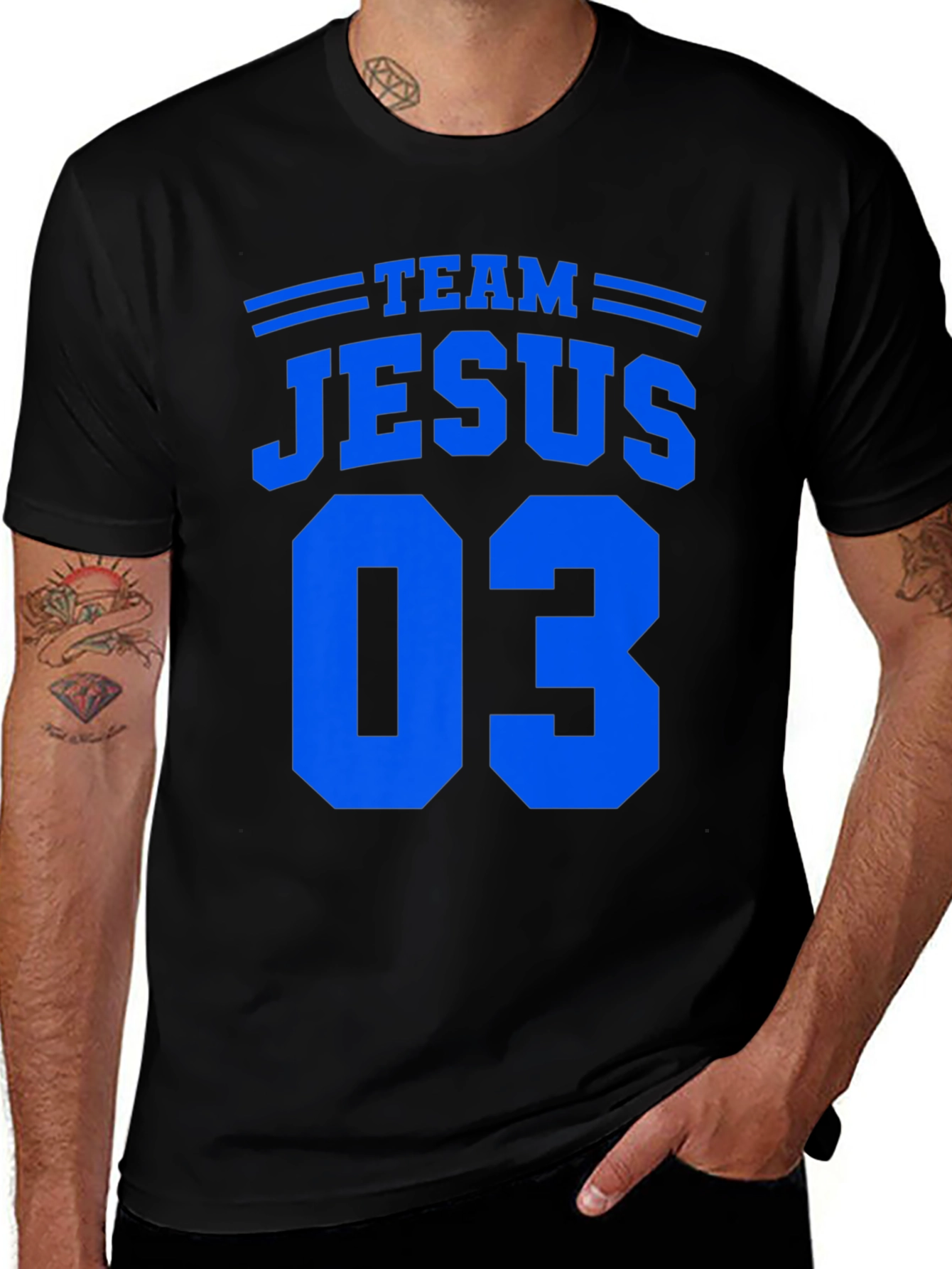 Team Jesus 03 Black Graphic T-Shirt