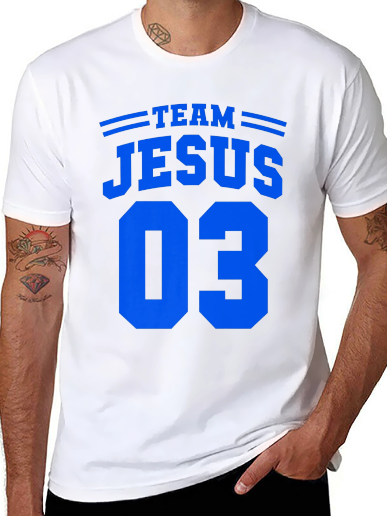 Team Jesus 03 Black Graphic T-Shirt