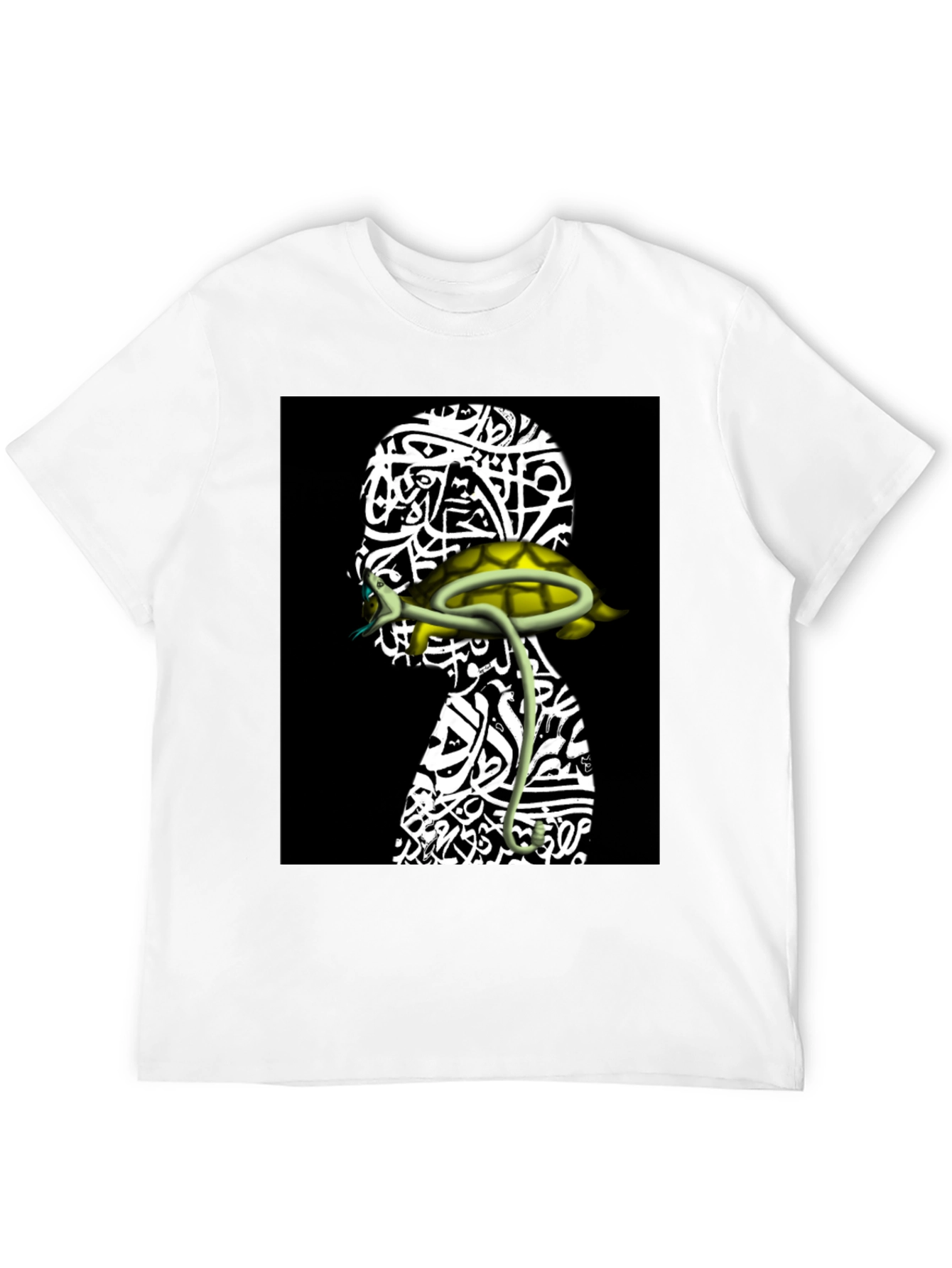 Unique Graphic Tee - Head with Turtle Design
