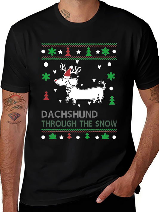 Dachshund Through the Snow Christmas T-Shirt
