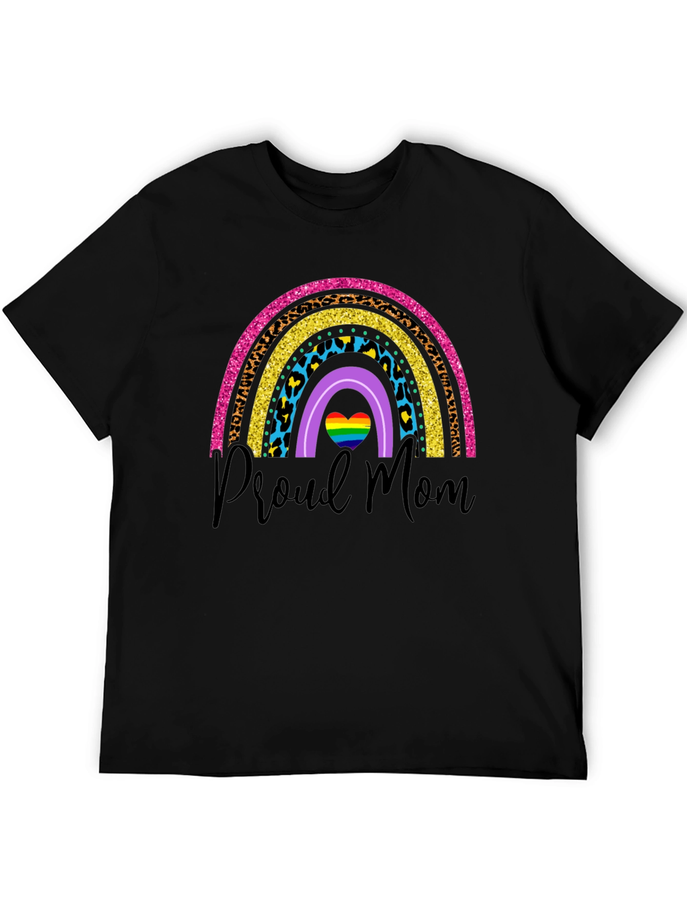 Proud Mom Rainbow Graphic T-Shirt