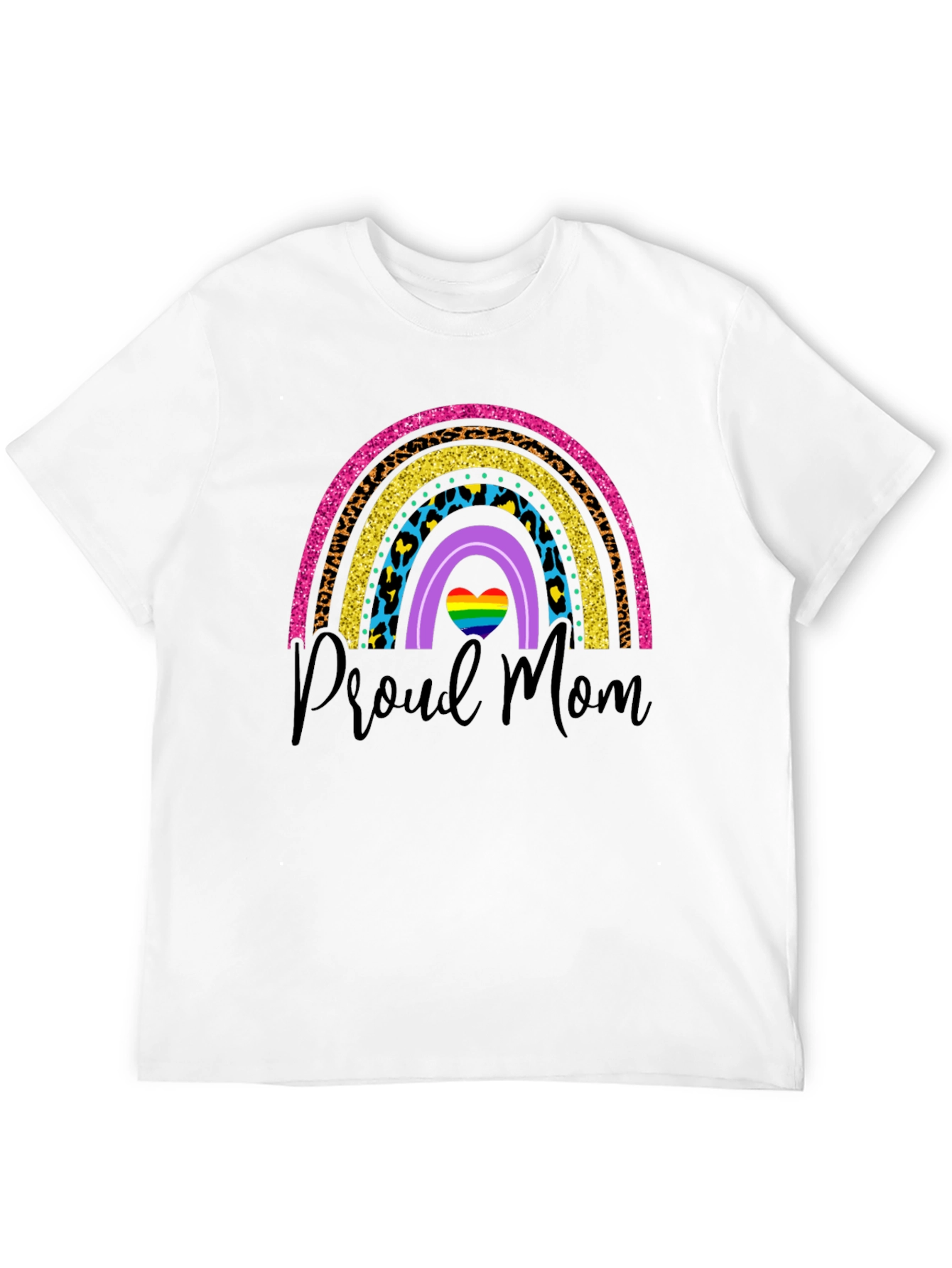 Proud Mom Rainbow Graphic T-Shirt
