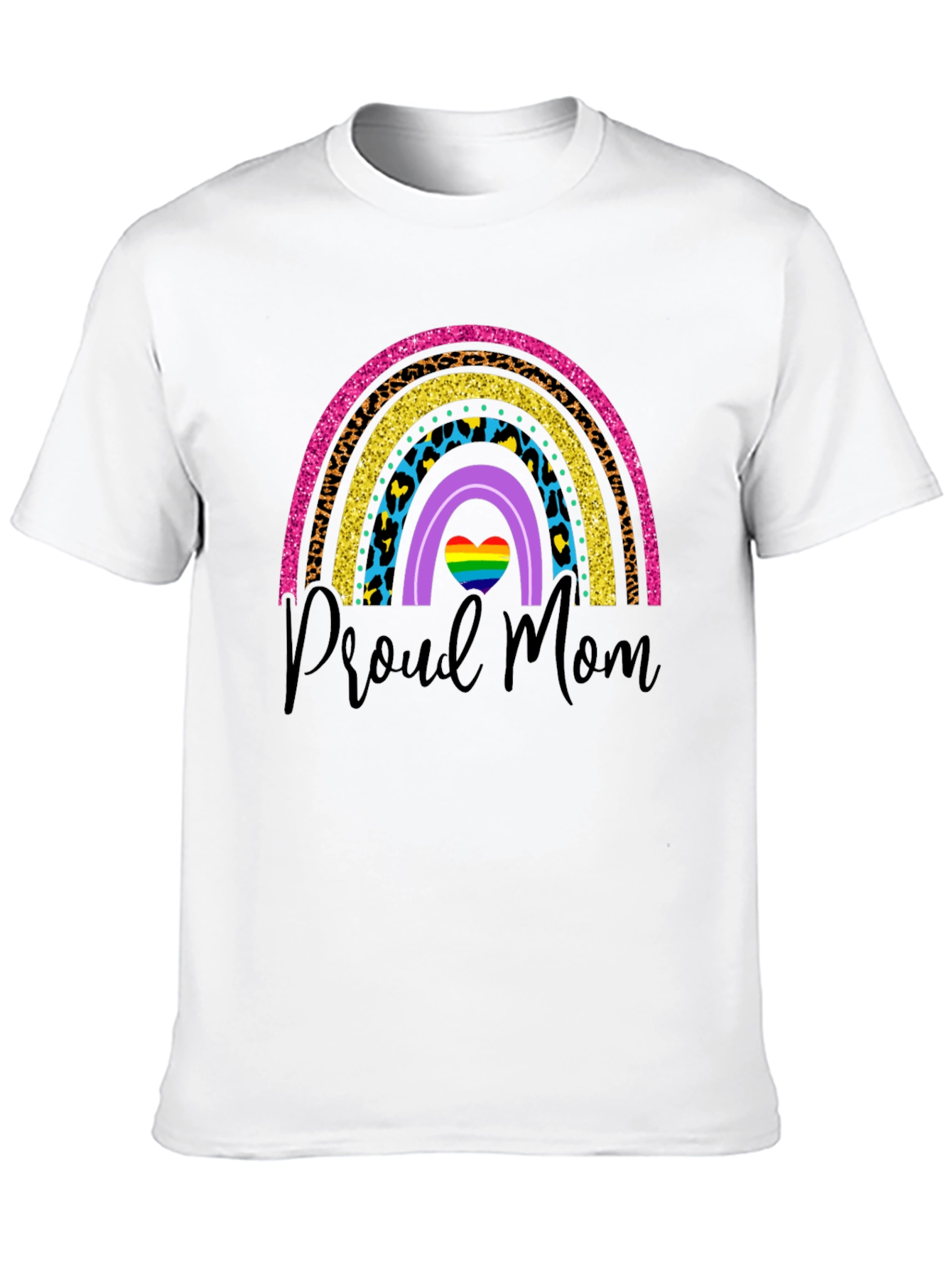 Proud Mom Rainbow Graphic T-Shirt