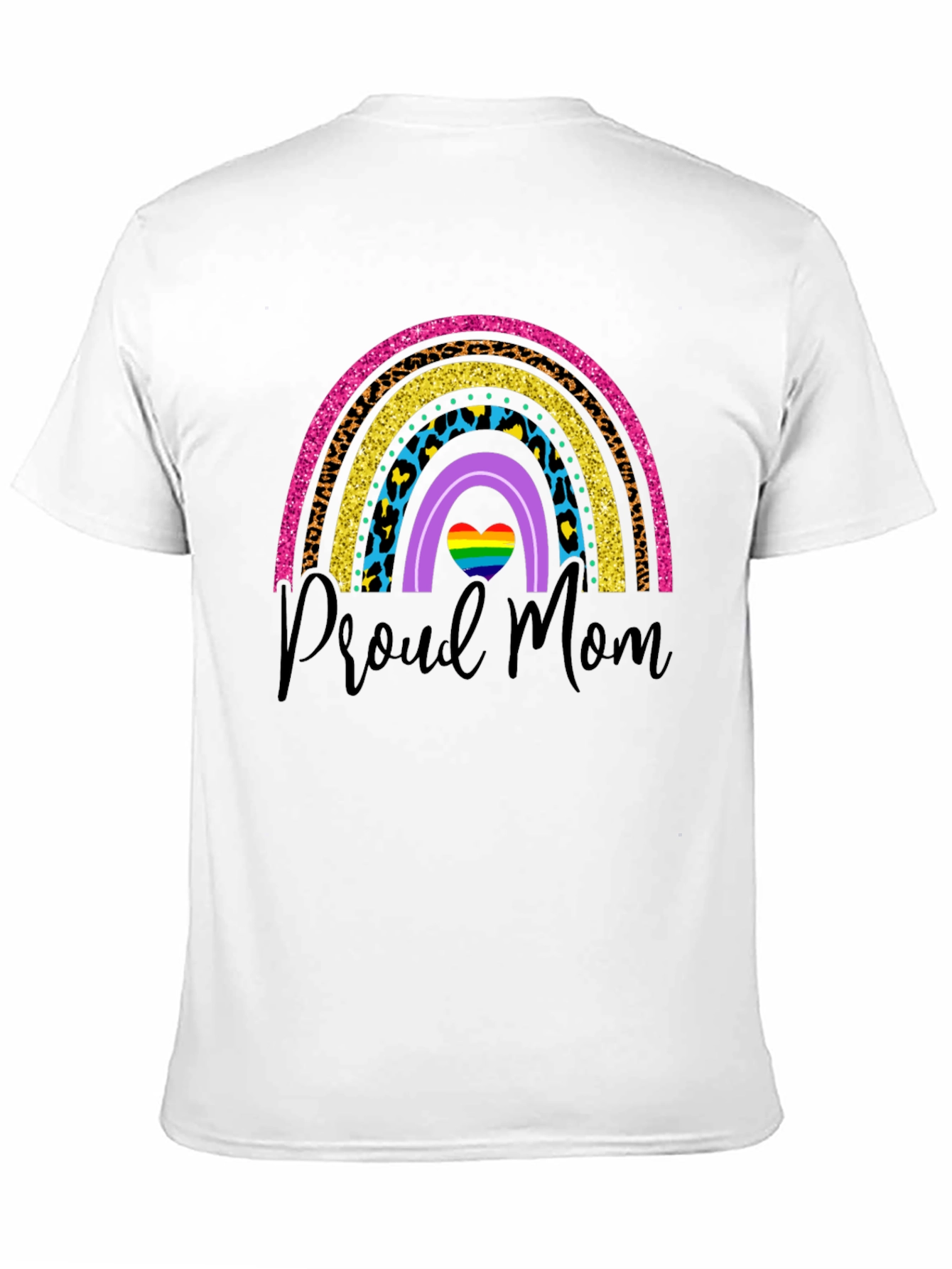 Proud Mom Rainbow Graphic T-Shirt