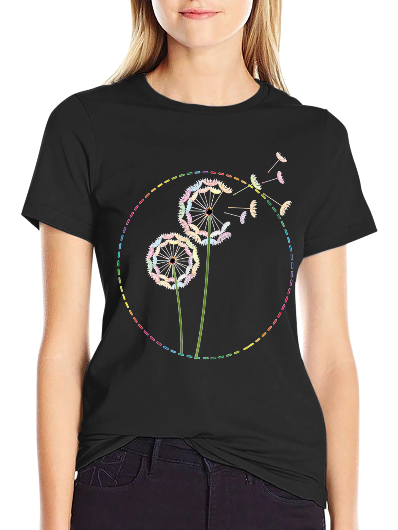 Rainbow Dandelion Graphic Tee - Soft Cotton Blend