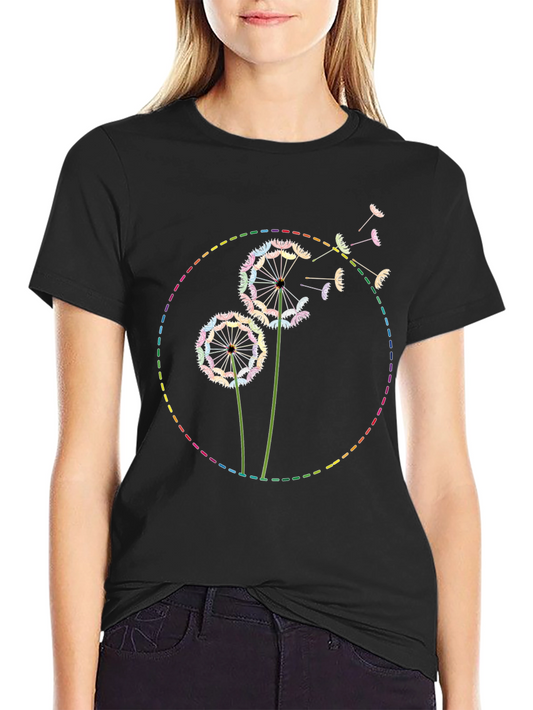 Rainbow Dandelion Graphic Tee - Soft Cotton Blend