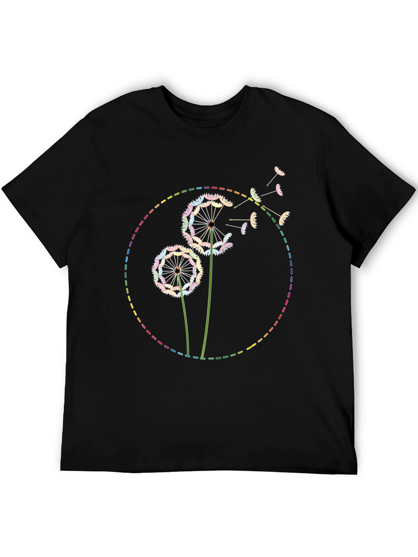 Rainbow Dandelion Graphic Tee - Soft Cotton Blend
