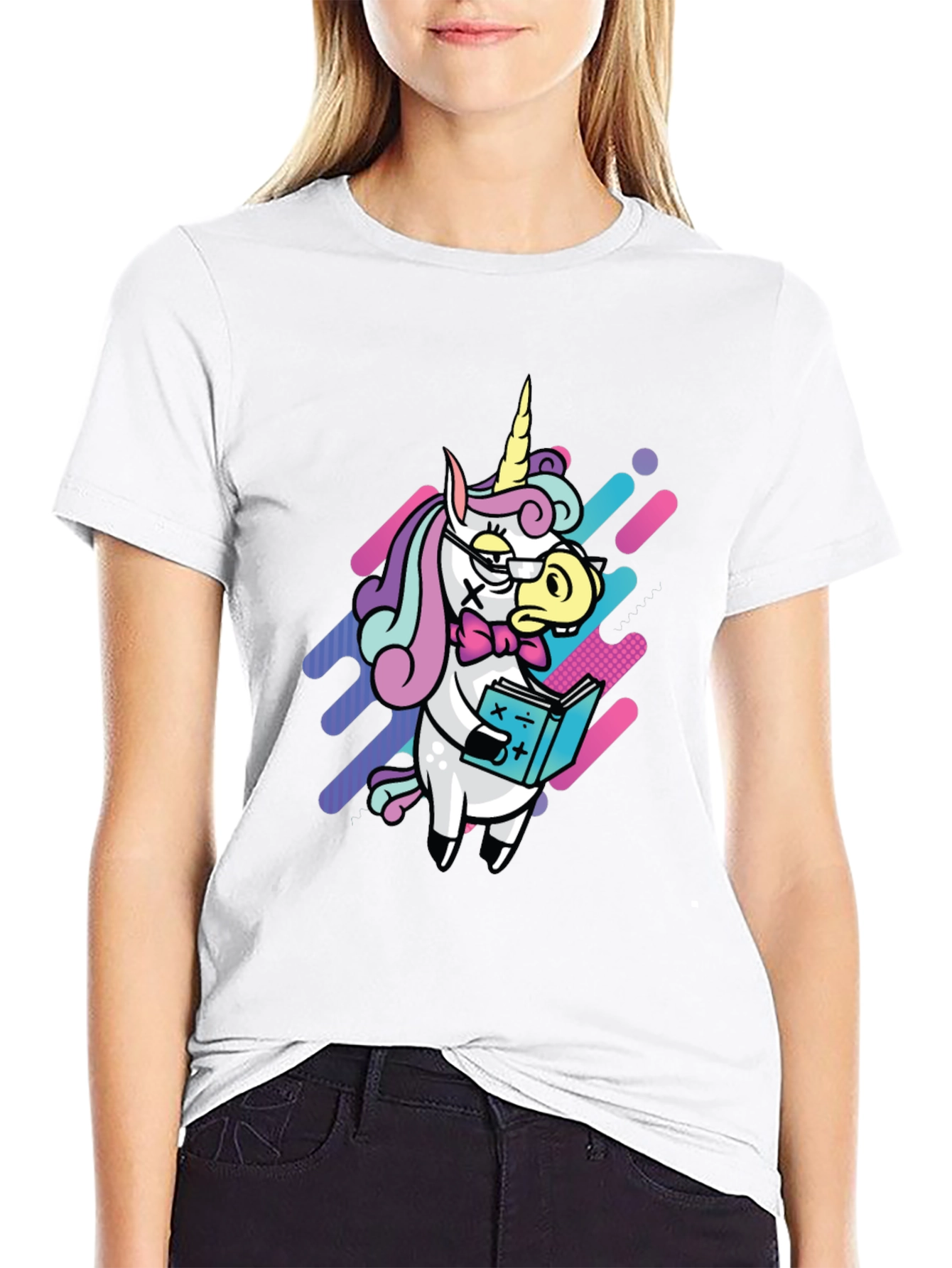 Nerdy Unicorn T-Shirt - Black