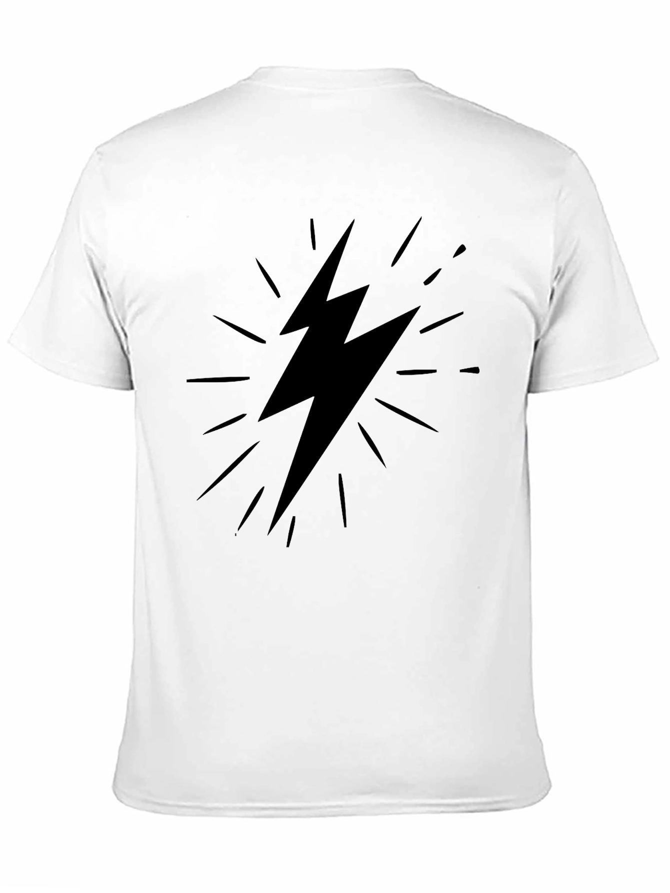 Black T-Shirt with Lightning Bolt Graphic
