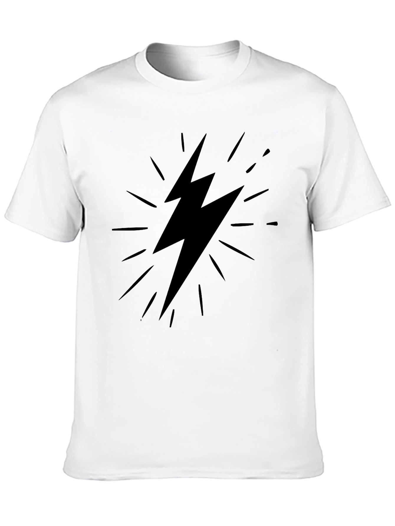 Black T-Shirt with Lightning Bolt Graphic