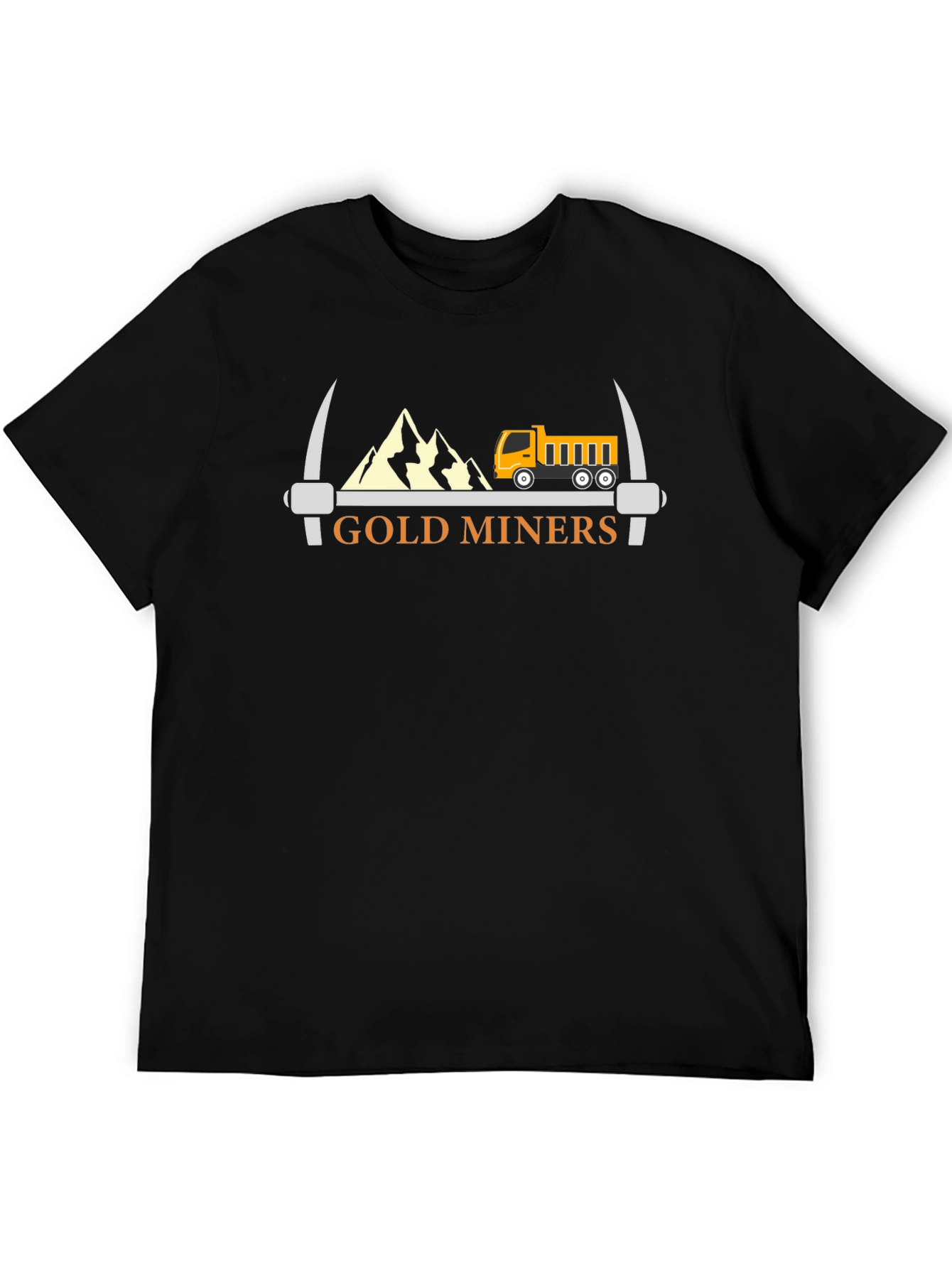 Gold Miners Graphic Tee - Black Cotton T-Shirt