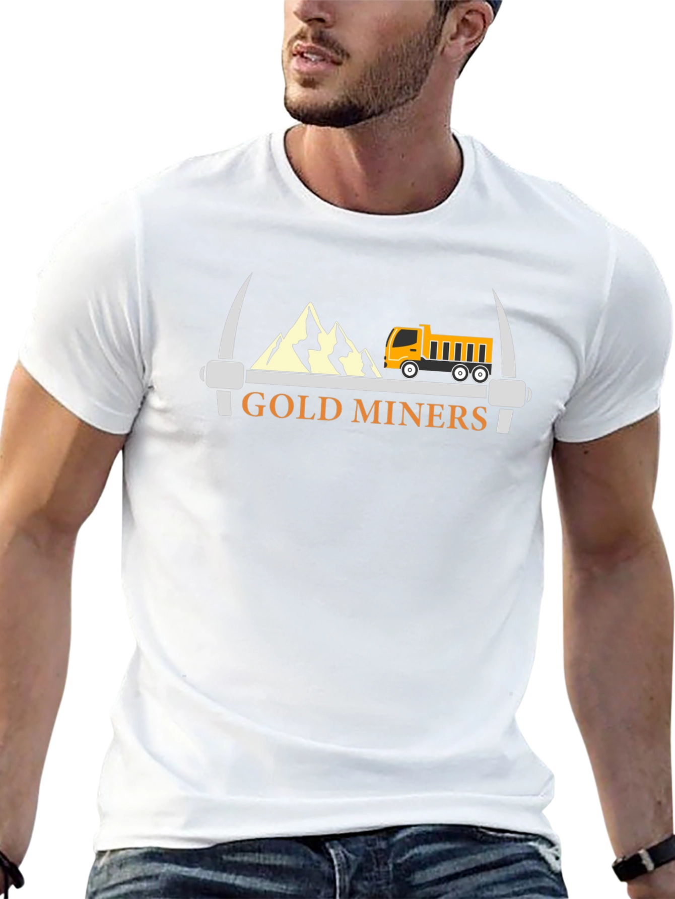 Gold Miners Graphic Tee - Black Cotton T-Shirt