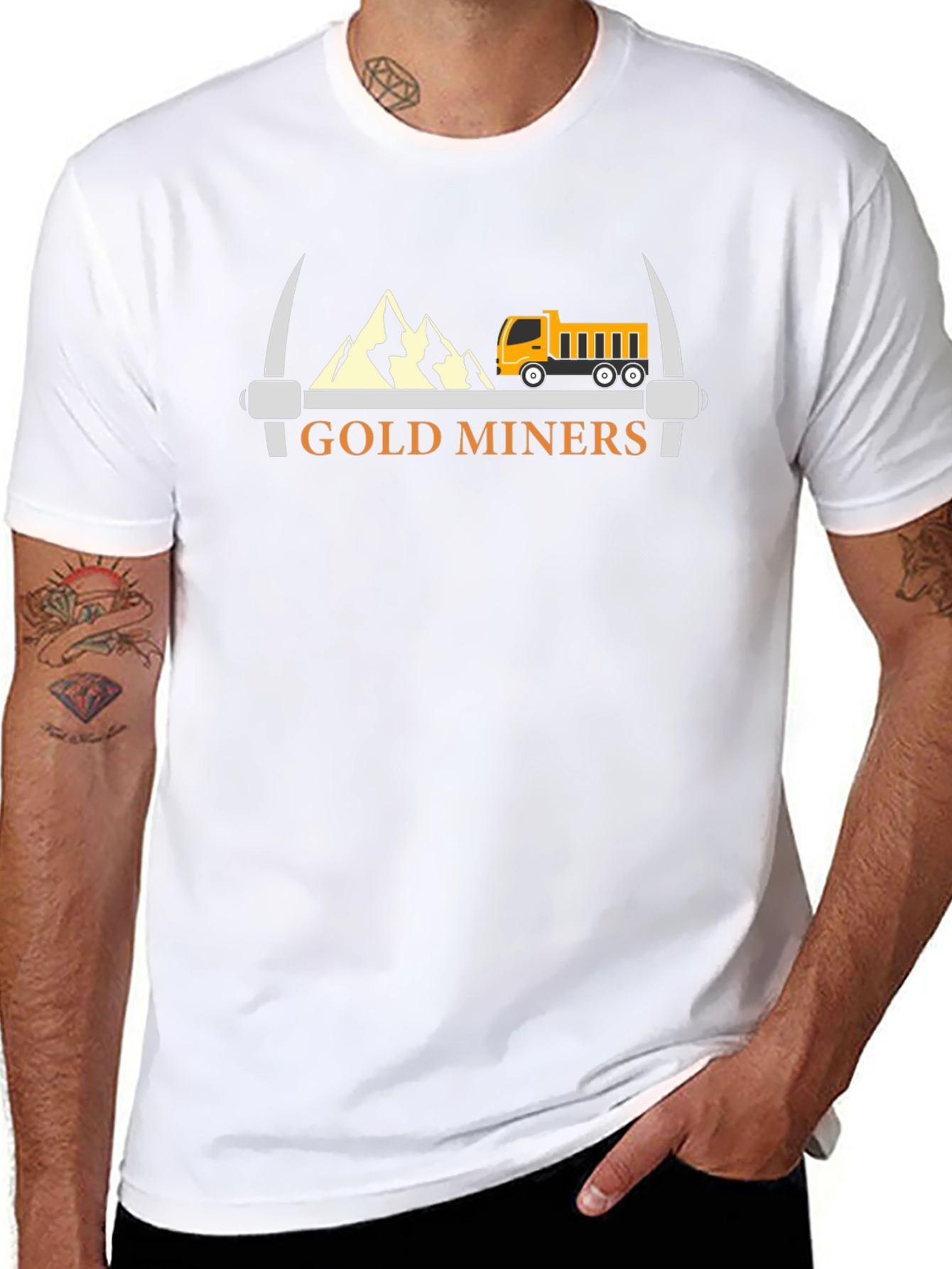 Gold Miners Graphic Tee - Black Cotton T-Shirt