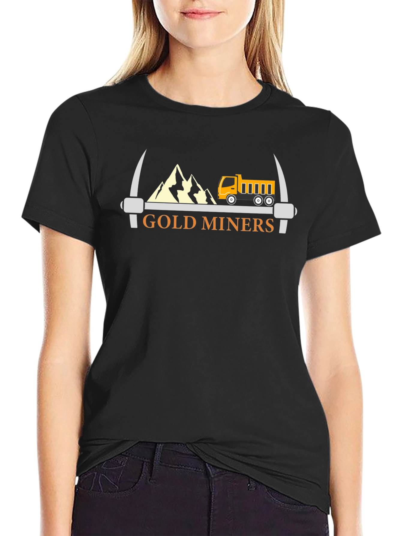 Gold Miners Graphic Tee - Black Cotton T-Shirt
