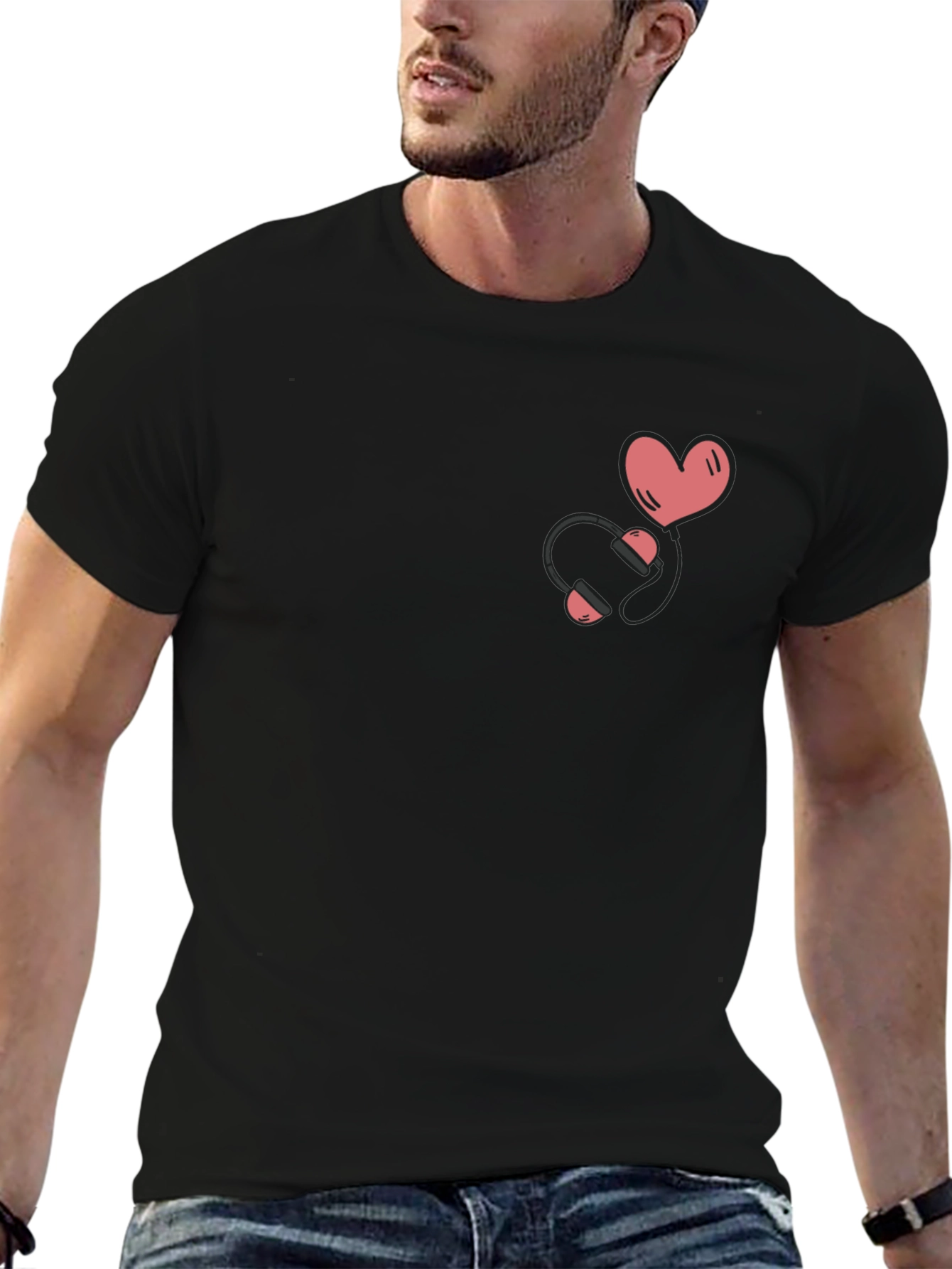 Love Music Graphic T-Shirt - Black