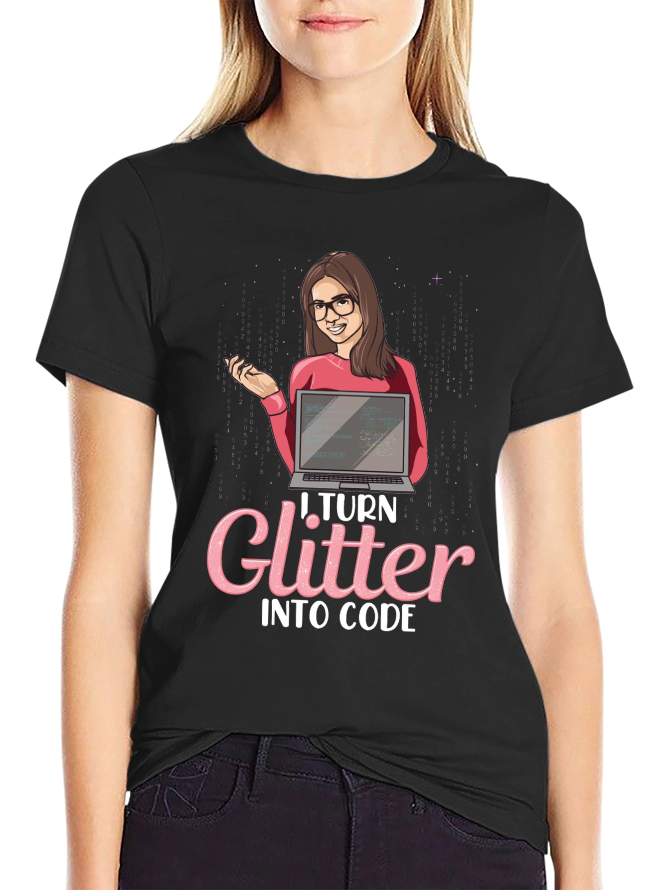 I Turn Glitter Into Code - Programmer Graphic T-Shirt
