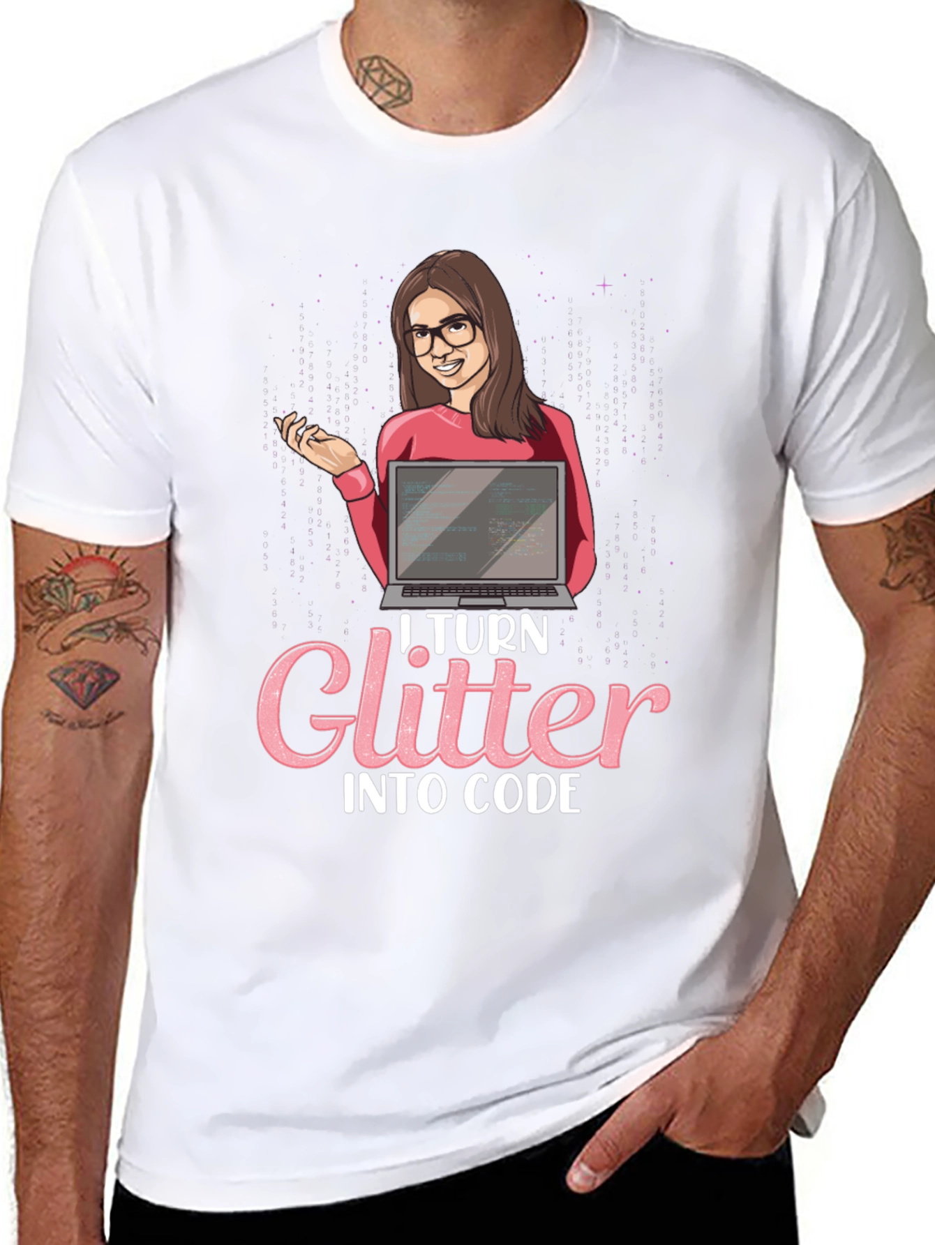 I Turn Glitter Into Code - Programmer Graphic T-Shirt