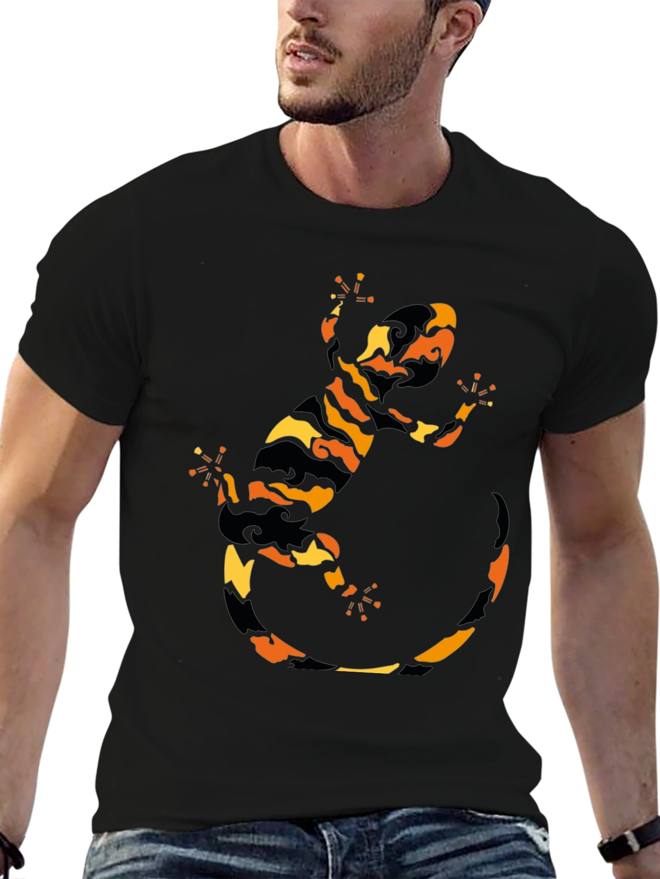 Gecko Graphic Tee - Black Short Sleeve T-Shirt