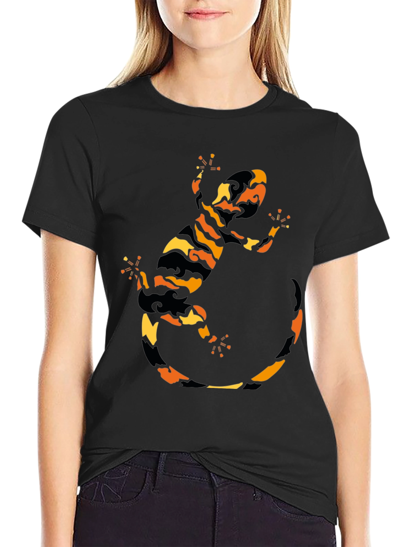 Gecko Graphic Tee - Black Short Sleeve T-Shirt