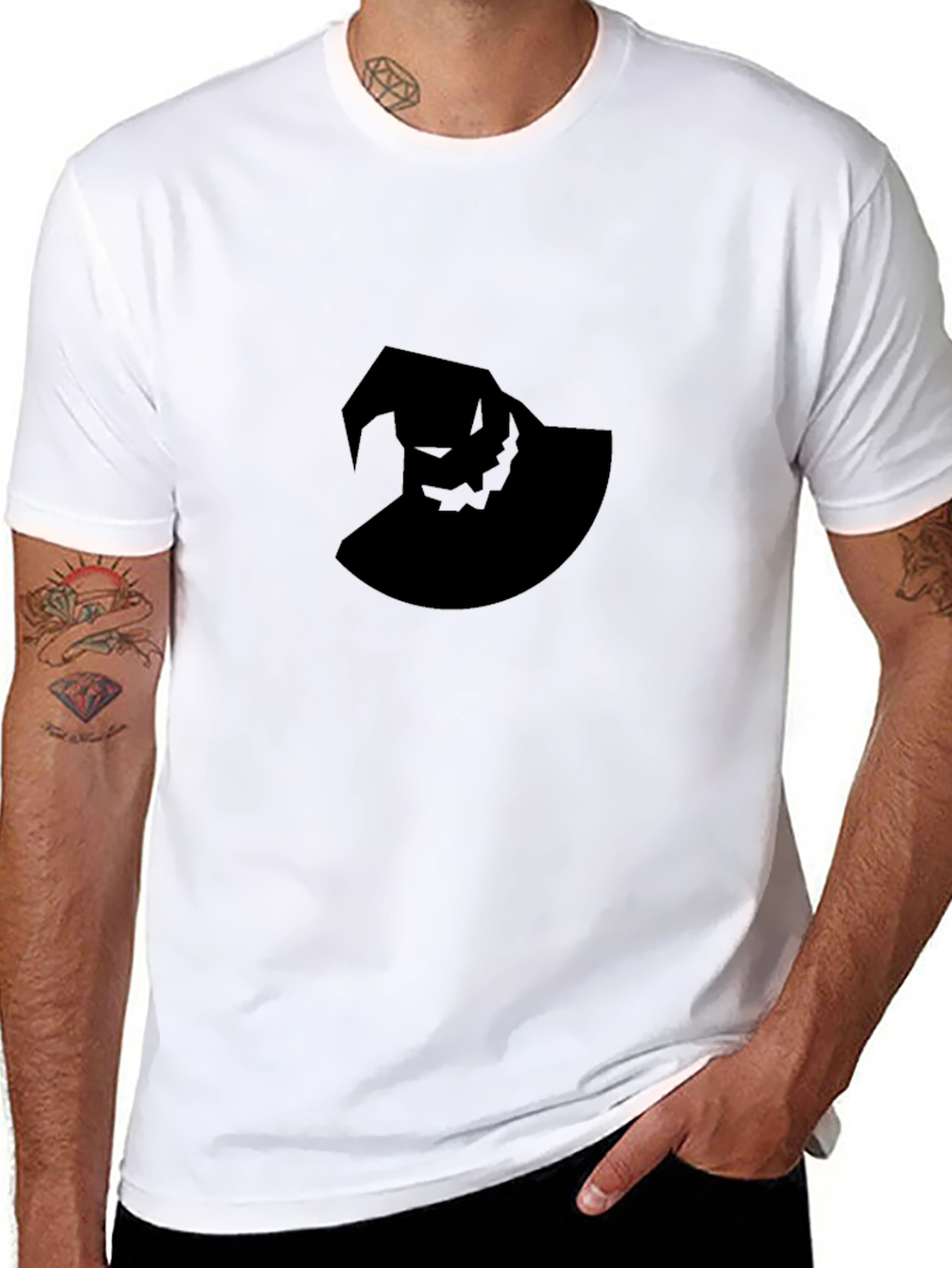 Spooky Hat Graphic Tee - Black Cotton Comfort