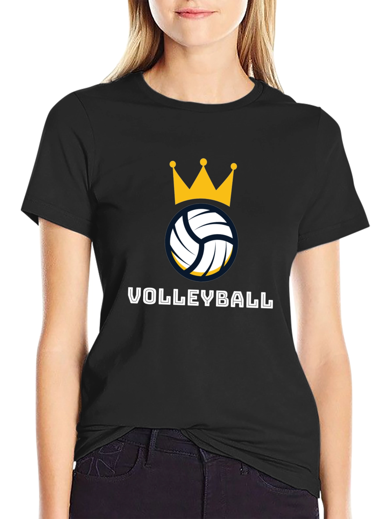 Volleyball Crown Graphic Tee - Stylish Sport Shirt