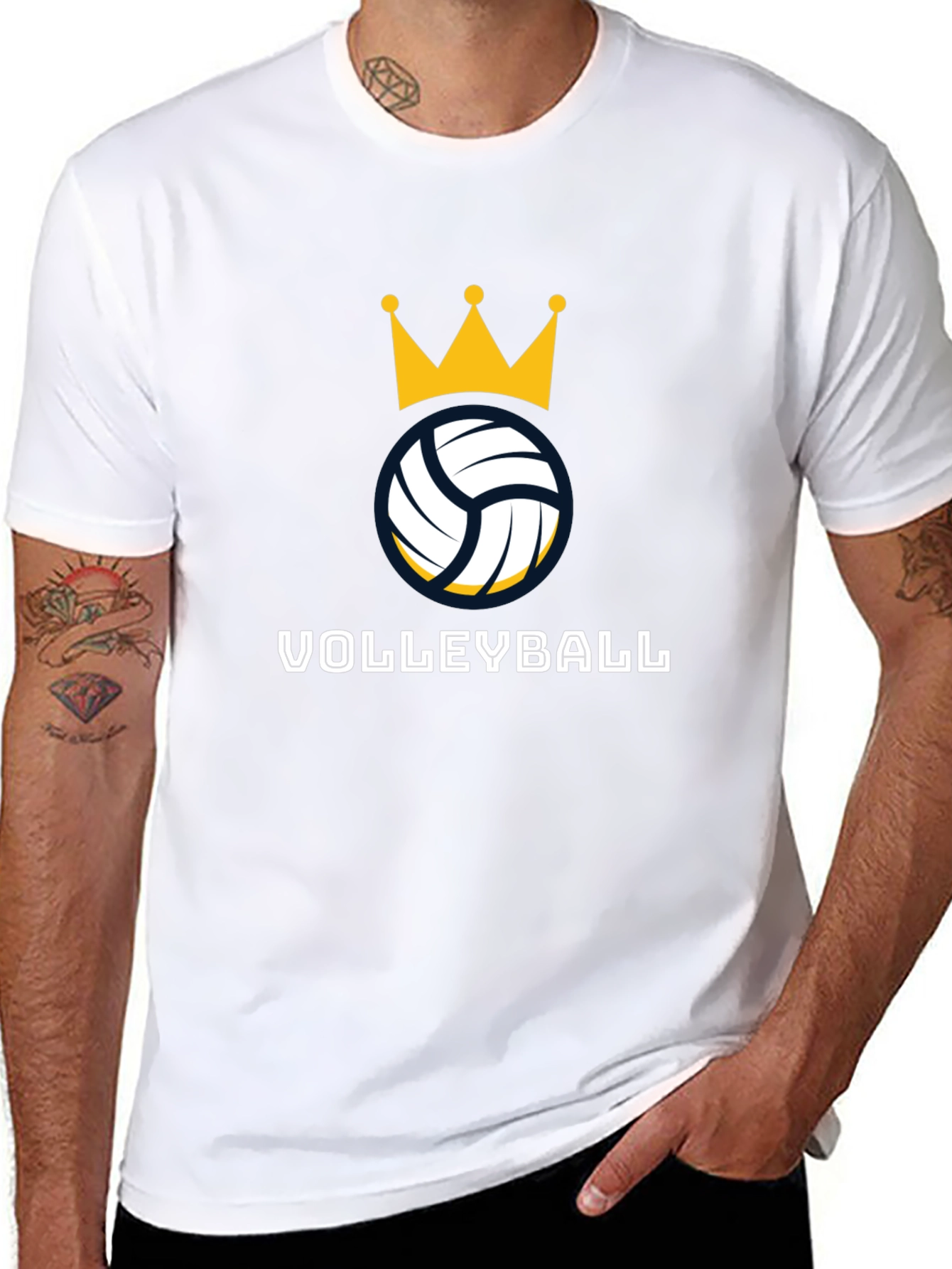 Volleyball Crown Graphic Tee - Stylish Sport Shirt