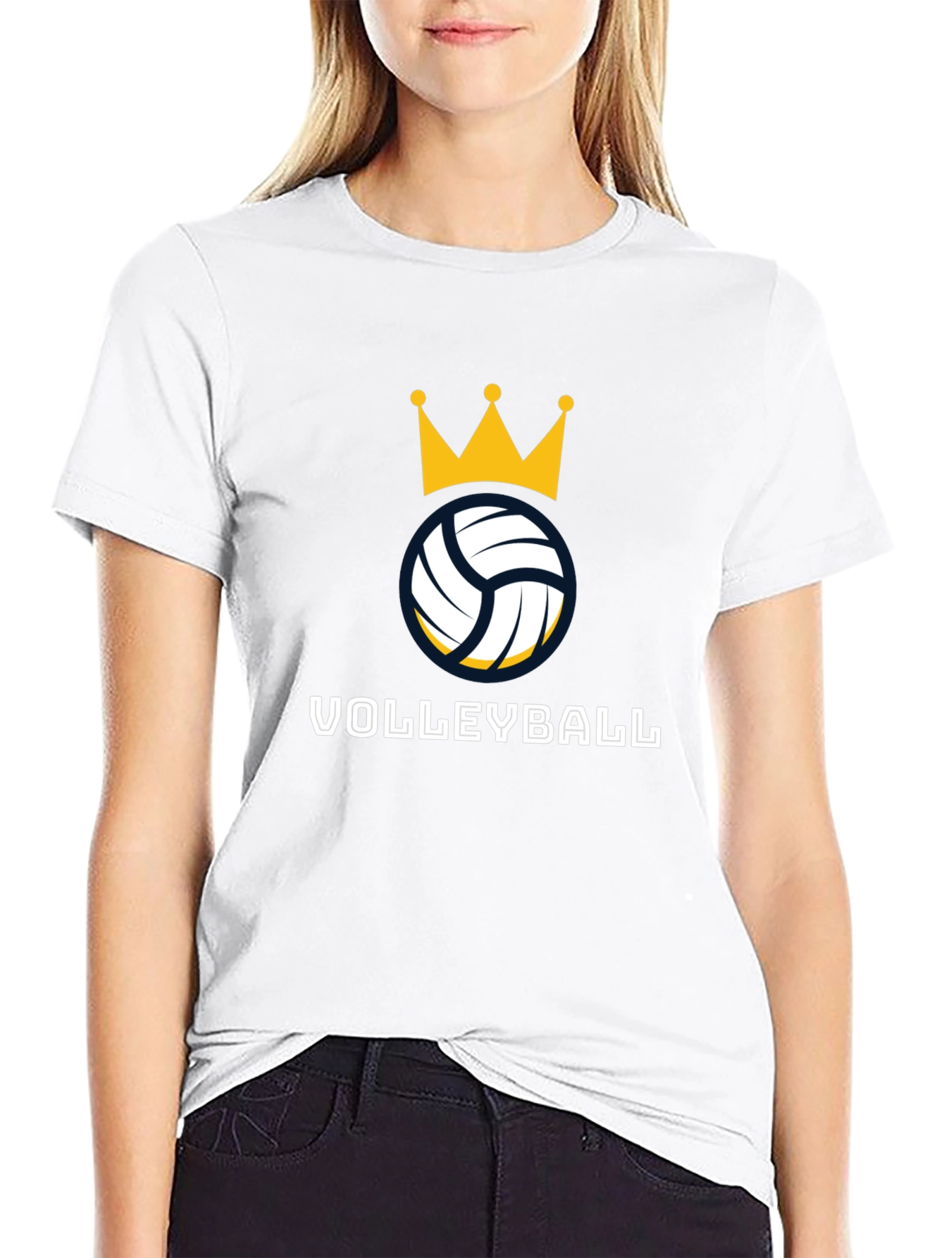 Volleyball Crown Graphic Tee - Stylish Sport Shirt