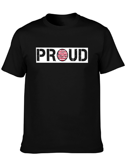 Proud Patriotic Graphic T-Shirt - Black Cotton Tee