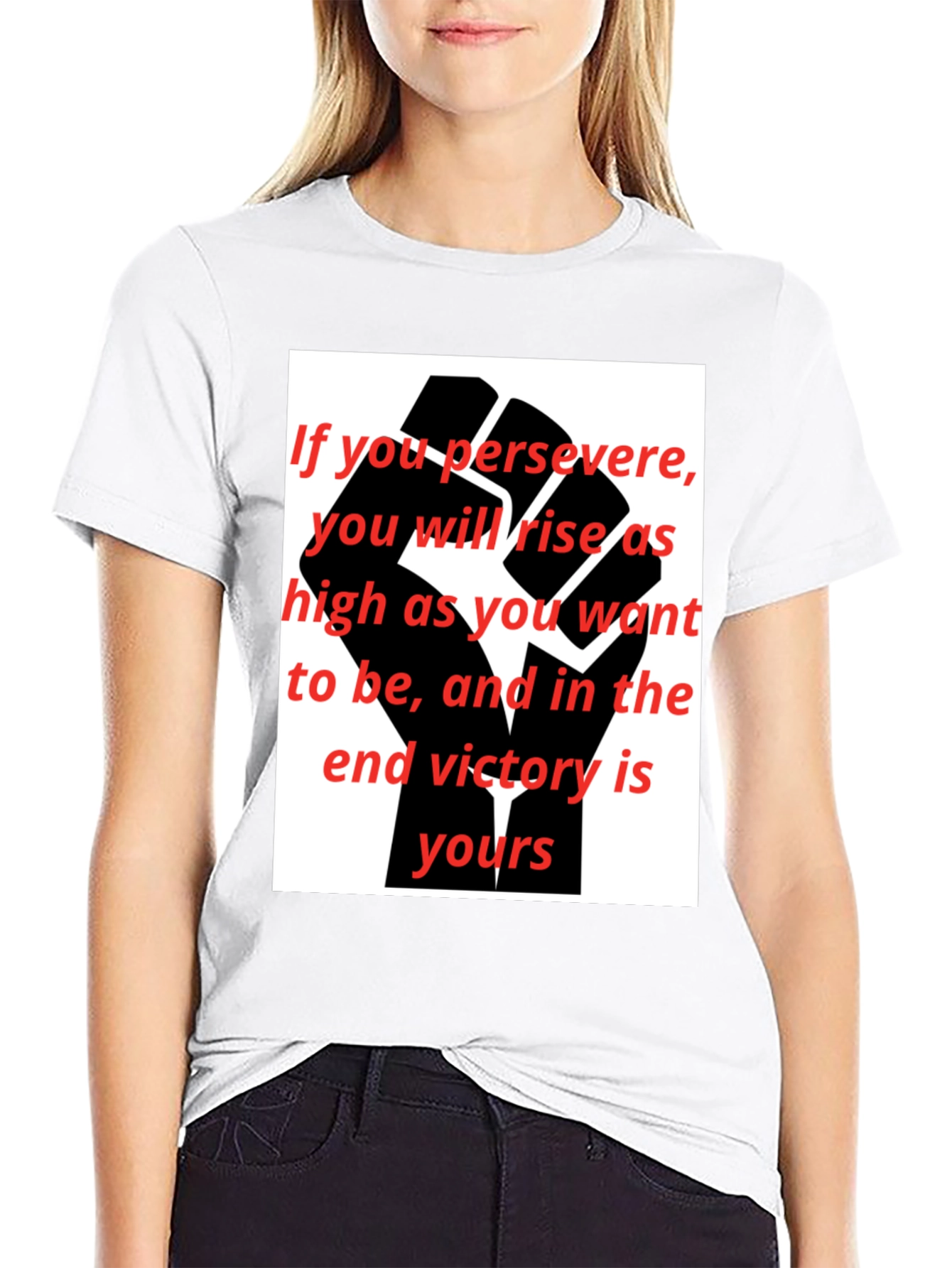 Motivational Black Fist Graphic T-Shirt