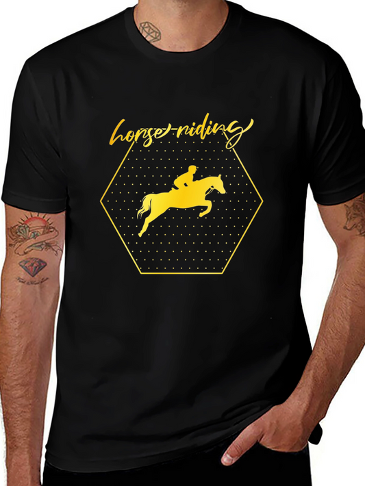 Horse Riding Graphic Tee - Stylish Equestrian Shirt