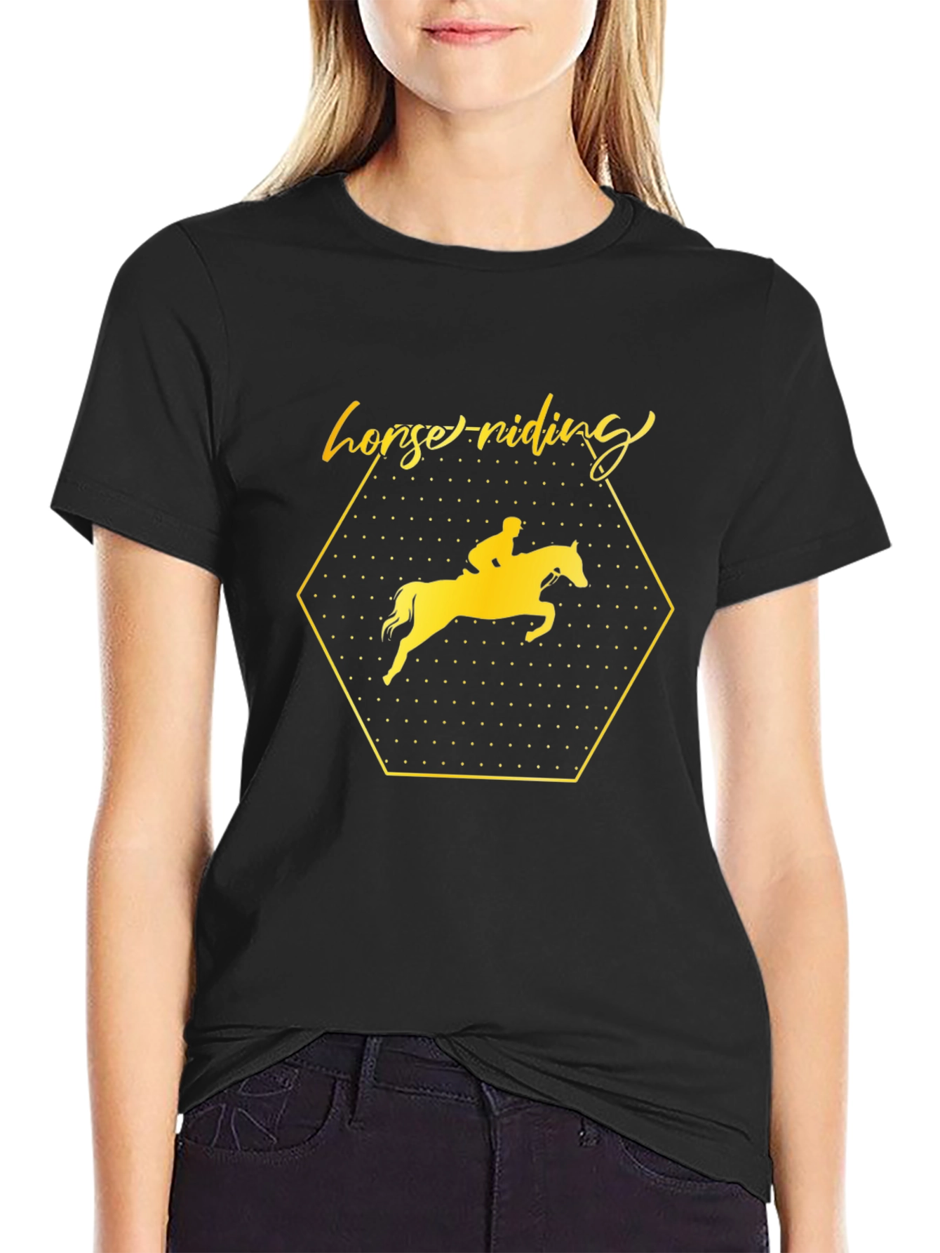 Horse Riding Graphic Tee - Stylish Equestrian Shirt