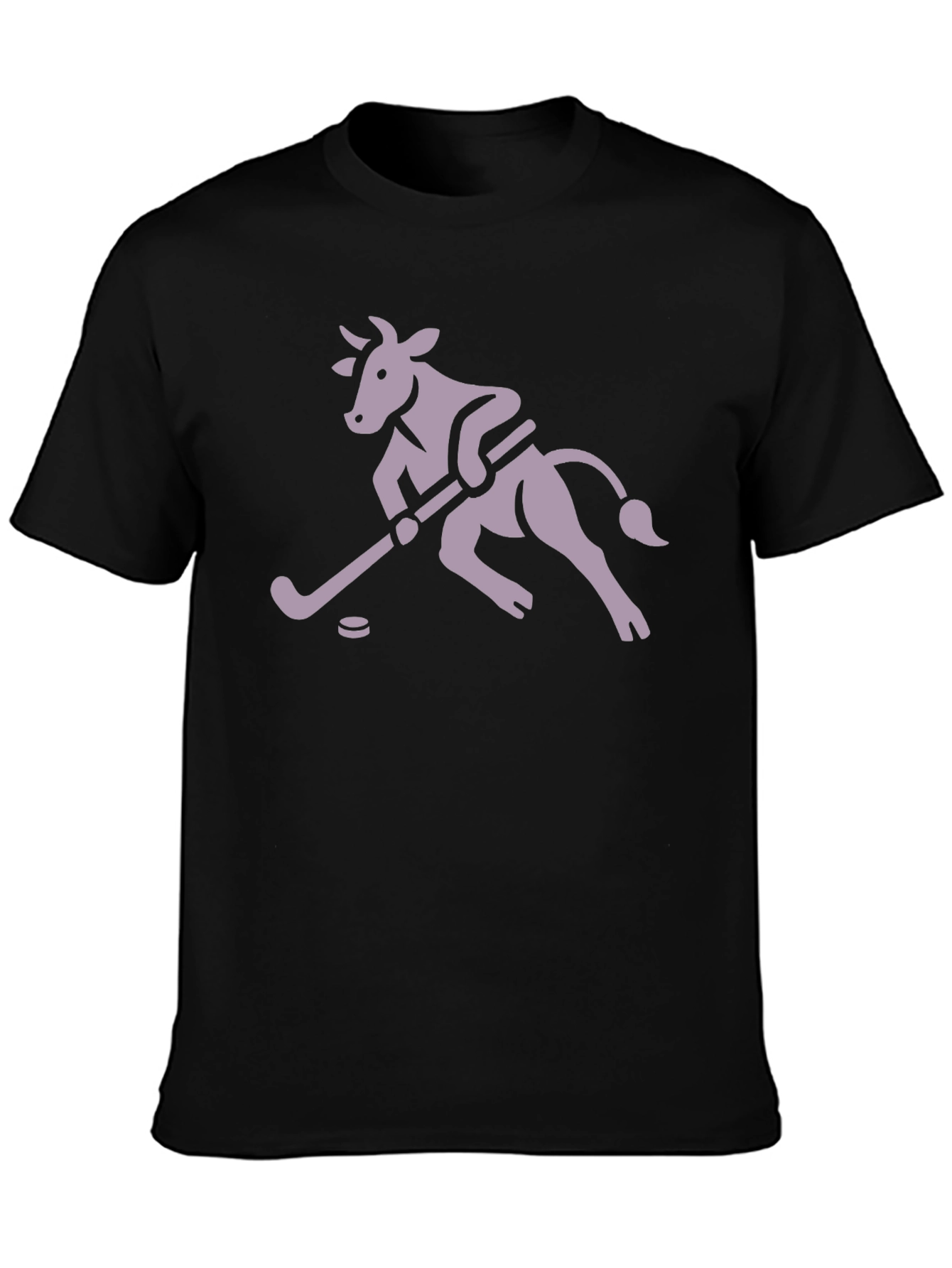Hockey Cow Graphic T-Shirt - Black