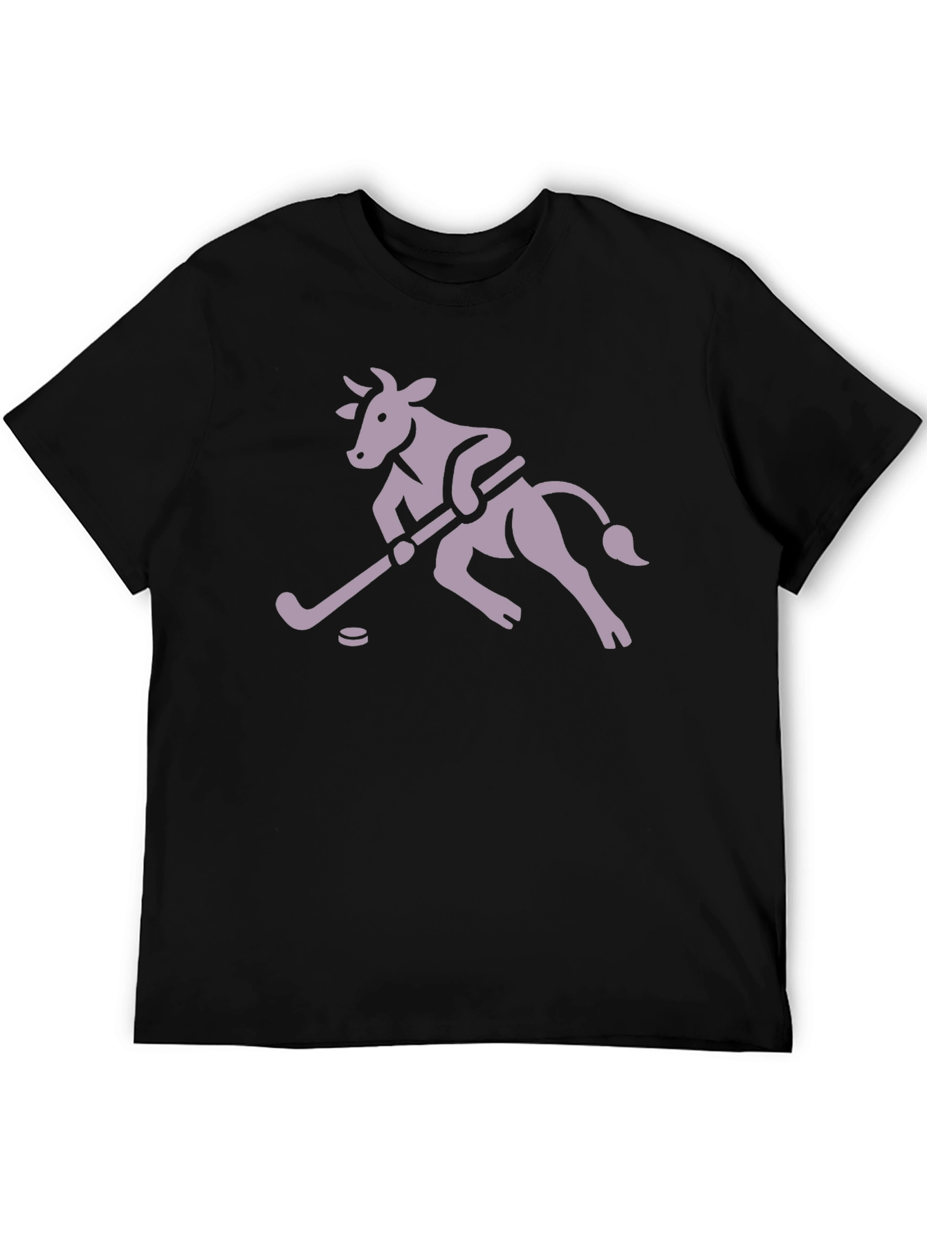 Hockey Cow Graphic T-Shirt - Black