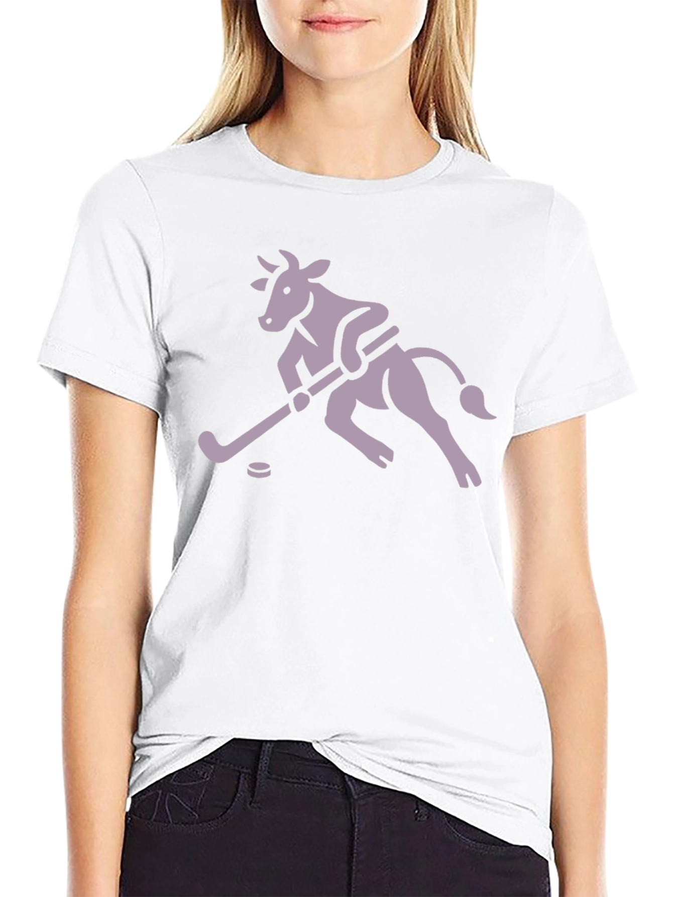 Hockey Cow Graphic T-Shirt - Black