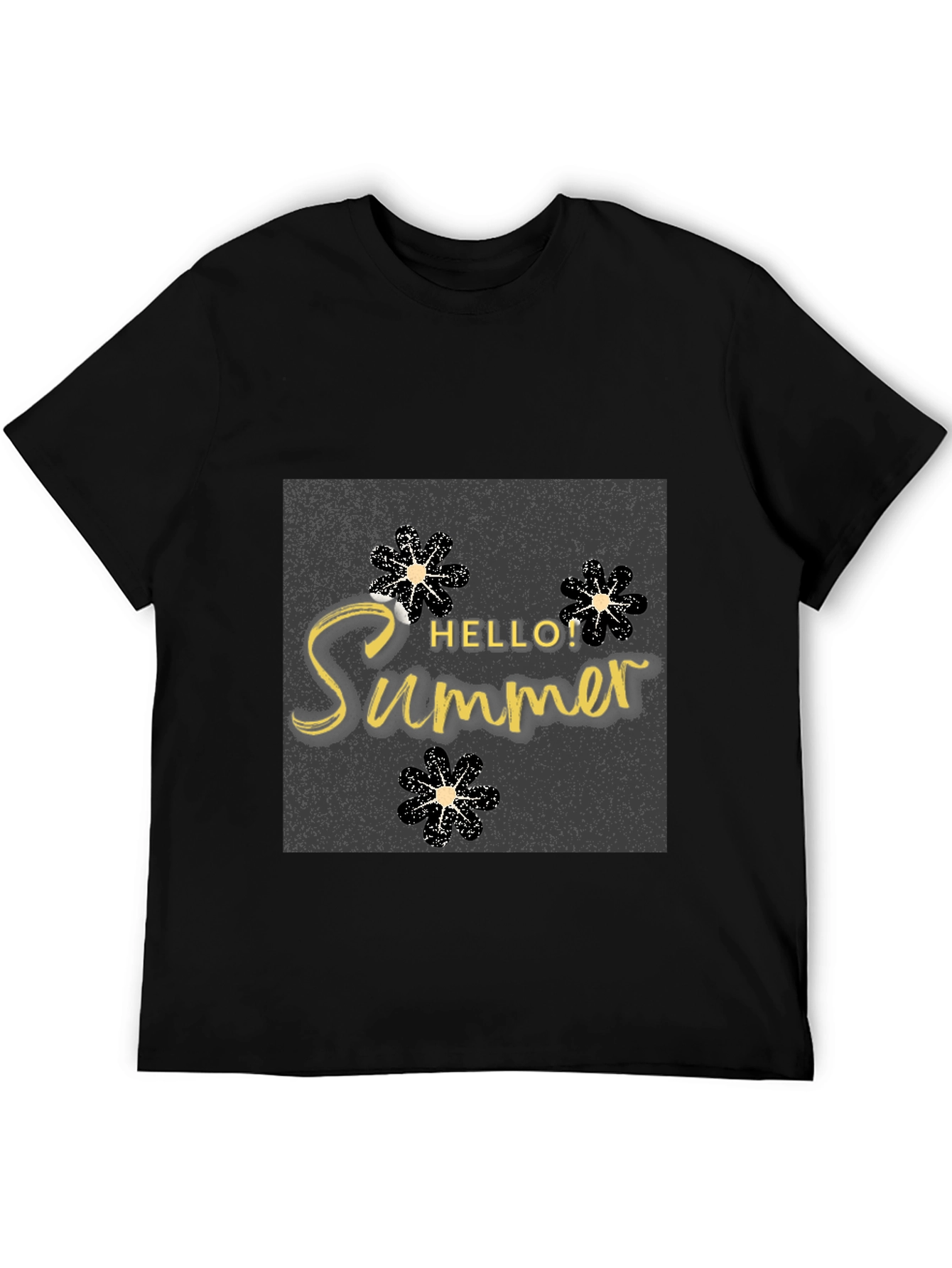 Hello Summer Black T-Shirt Graphic Tee