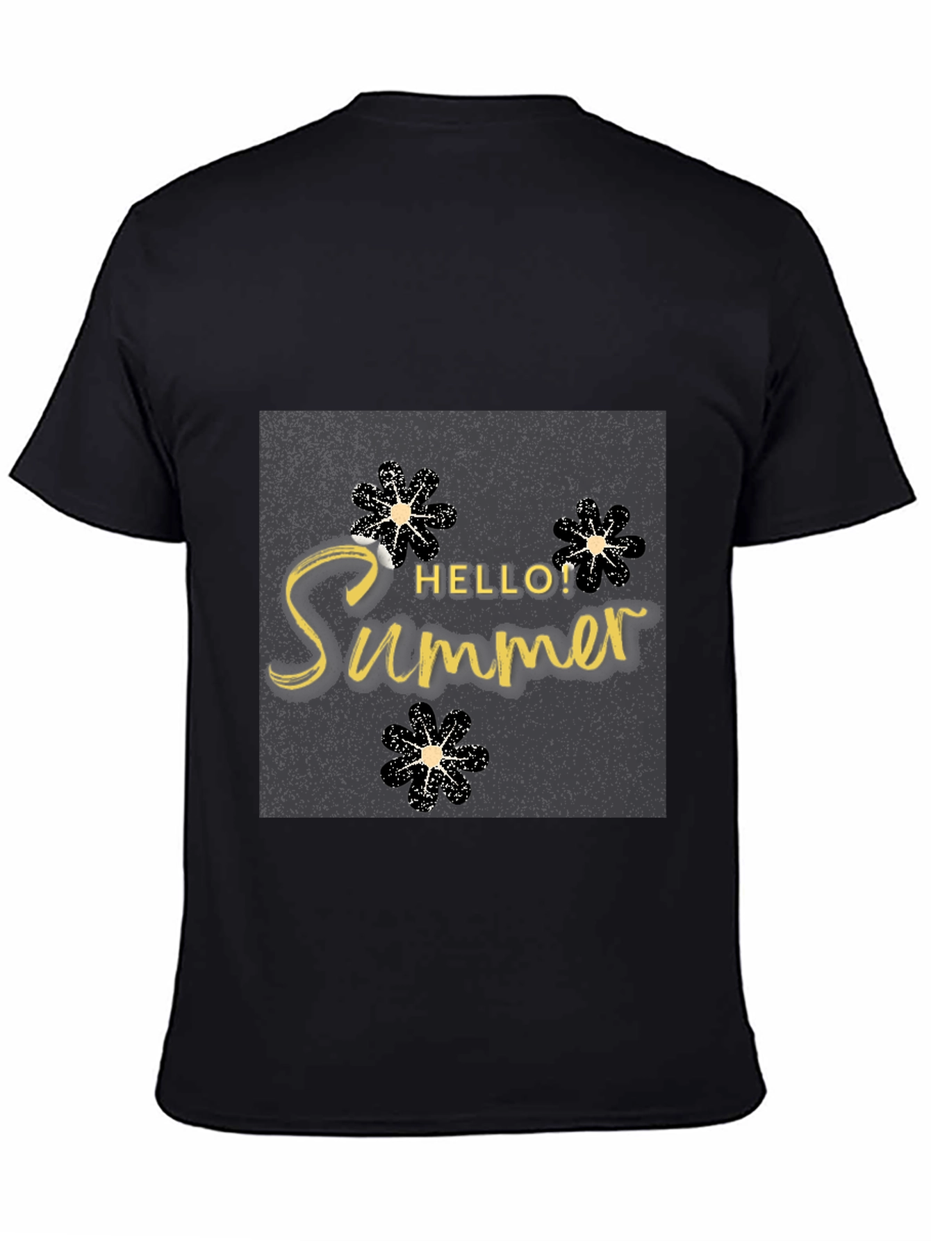 Hello Summer Black T-Shirt Graphic Tee