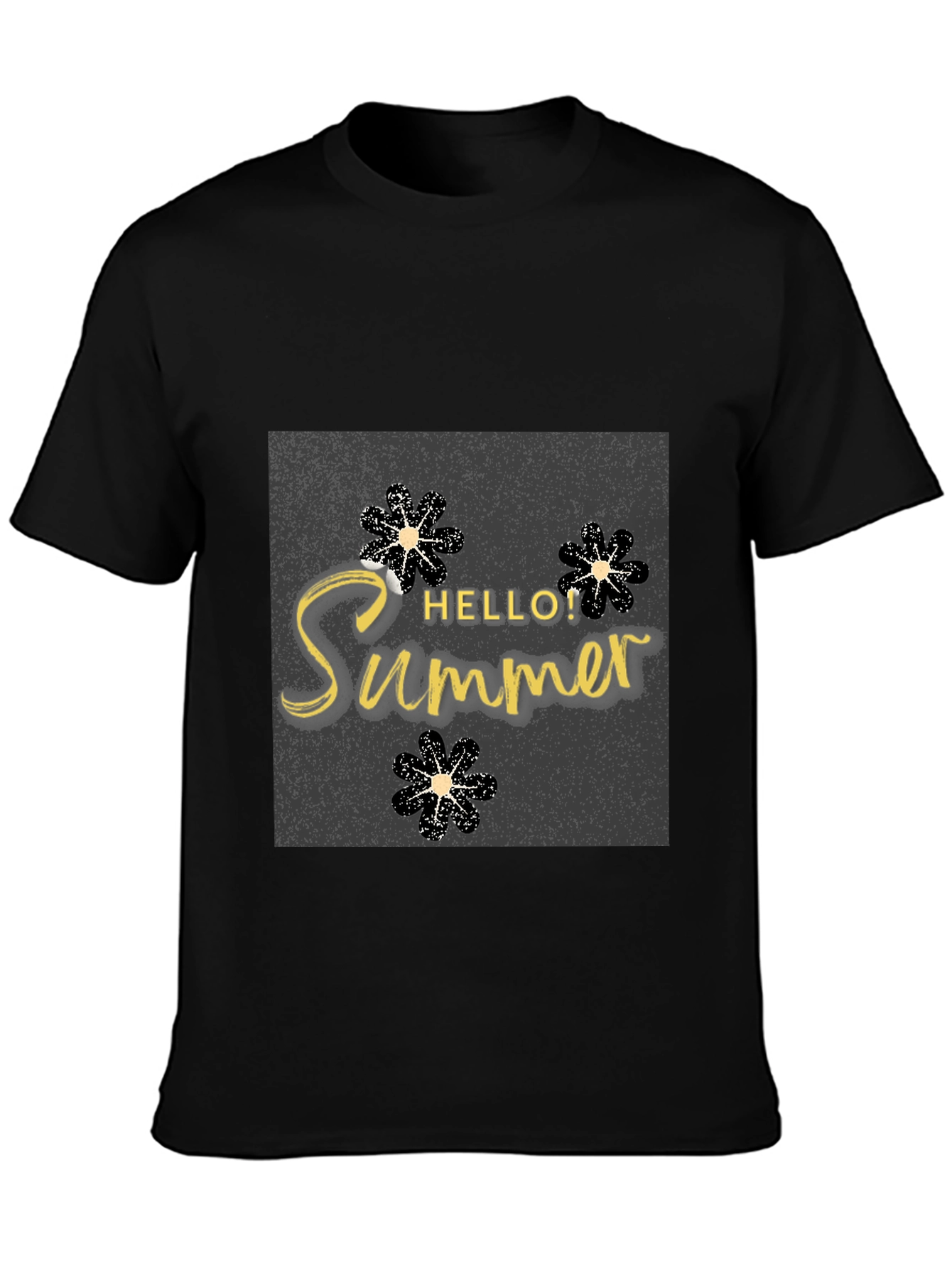 Hello Summer Black T-Shirt Graphic Tee