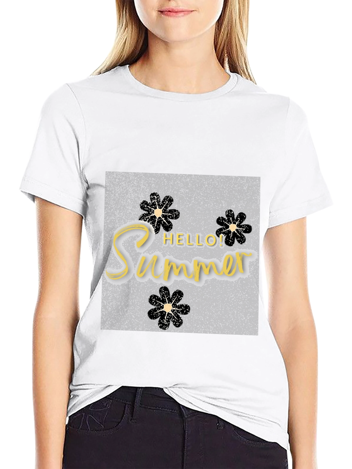 Hello Summer Black T-Shirt Graphic Tee